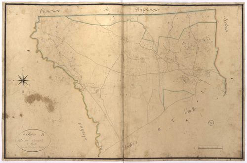 Carcen-Ponson - Section B, dite de Serres, 1re feuille, par Montauzié géomètre