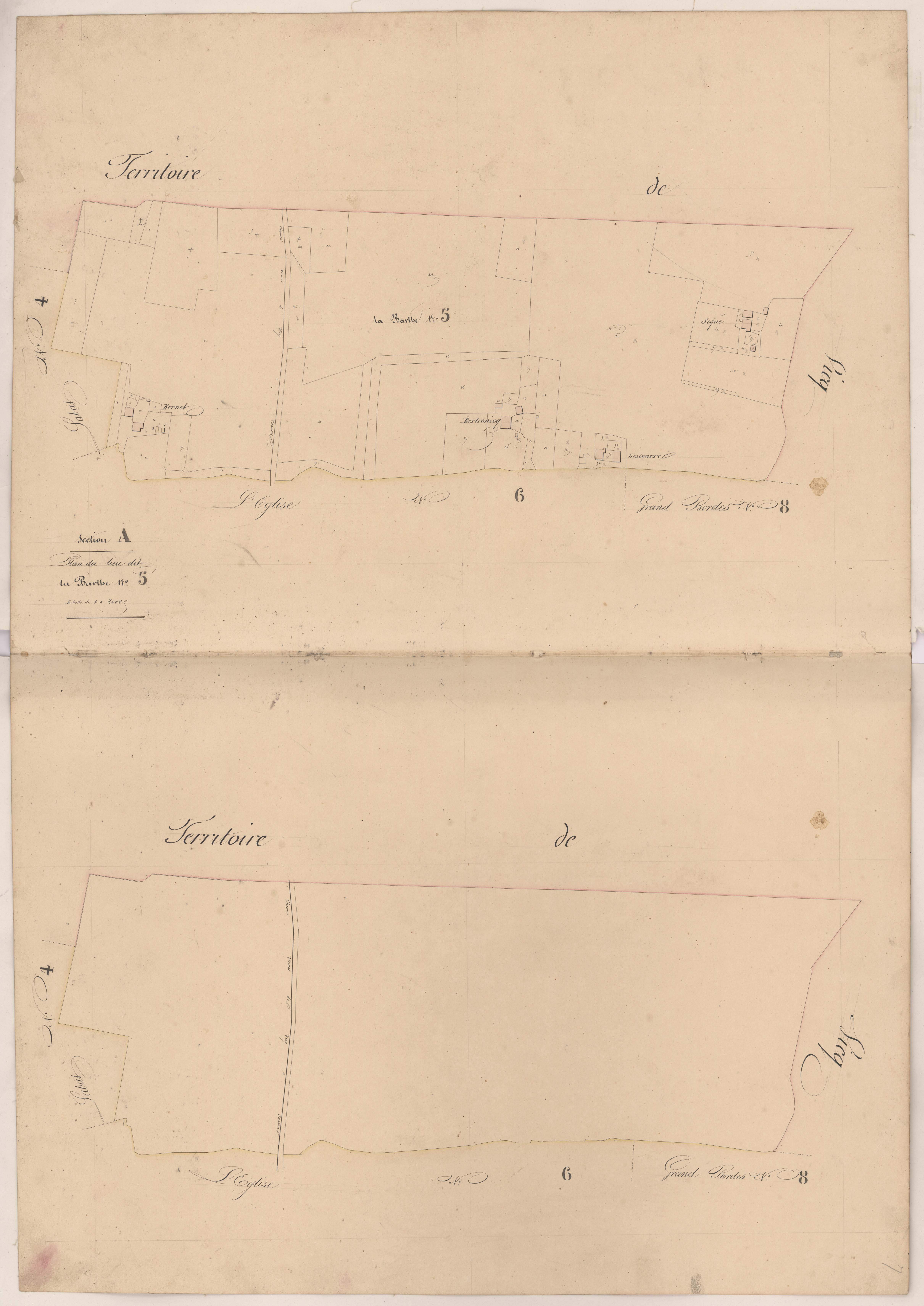 Cassen - Plan du lieu-dit La Barthe, n° 5