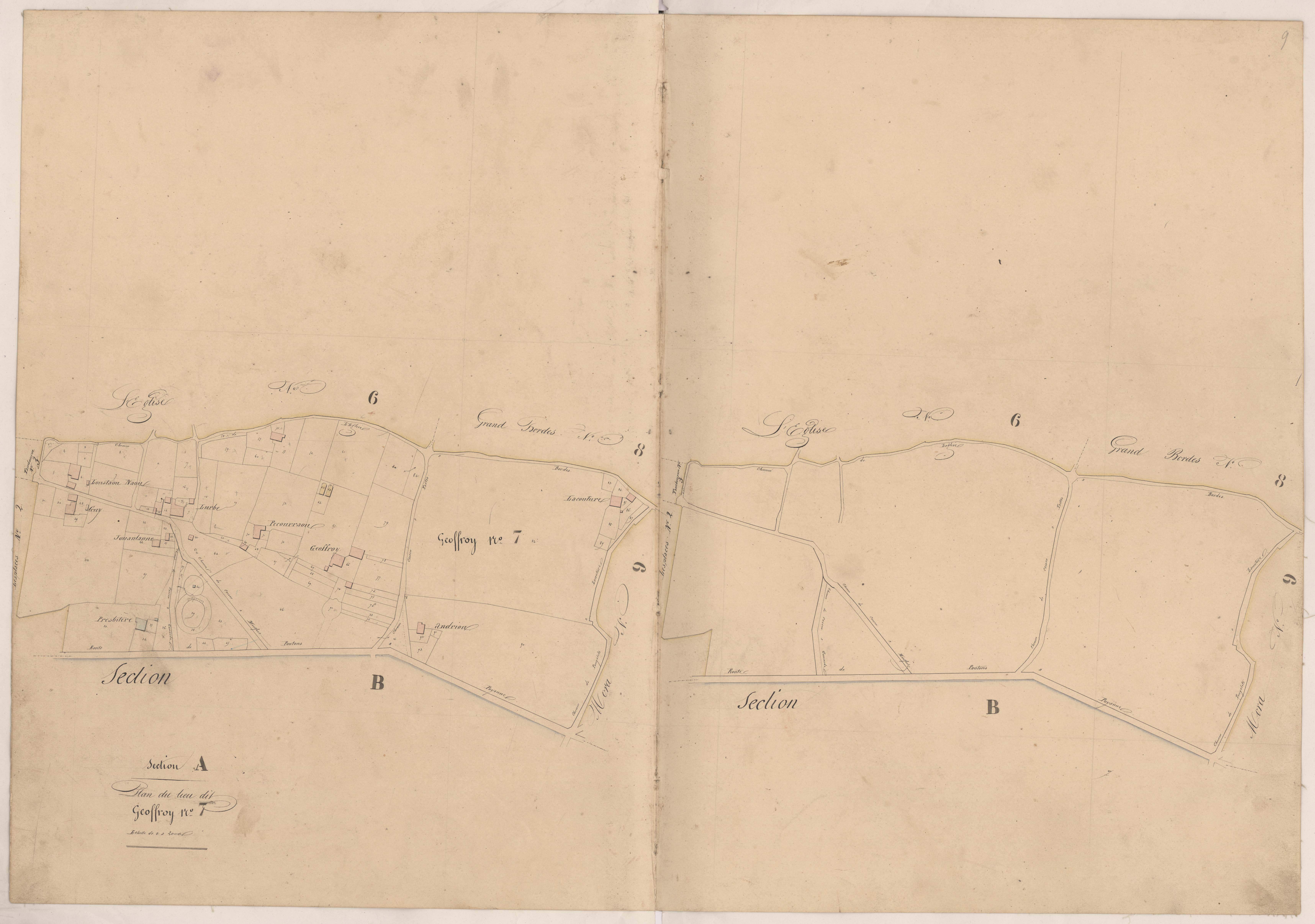 Cassen - Plan du lieu-dit Geoffroy, n° 7