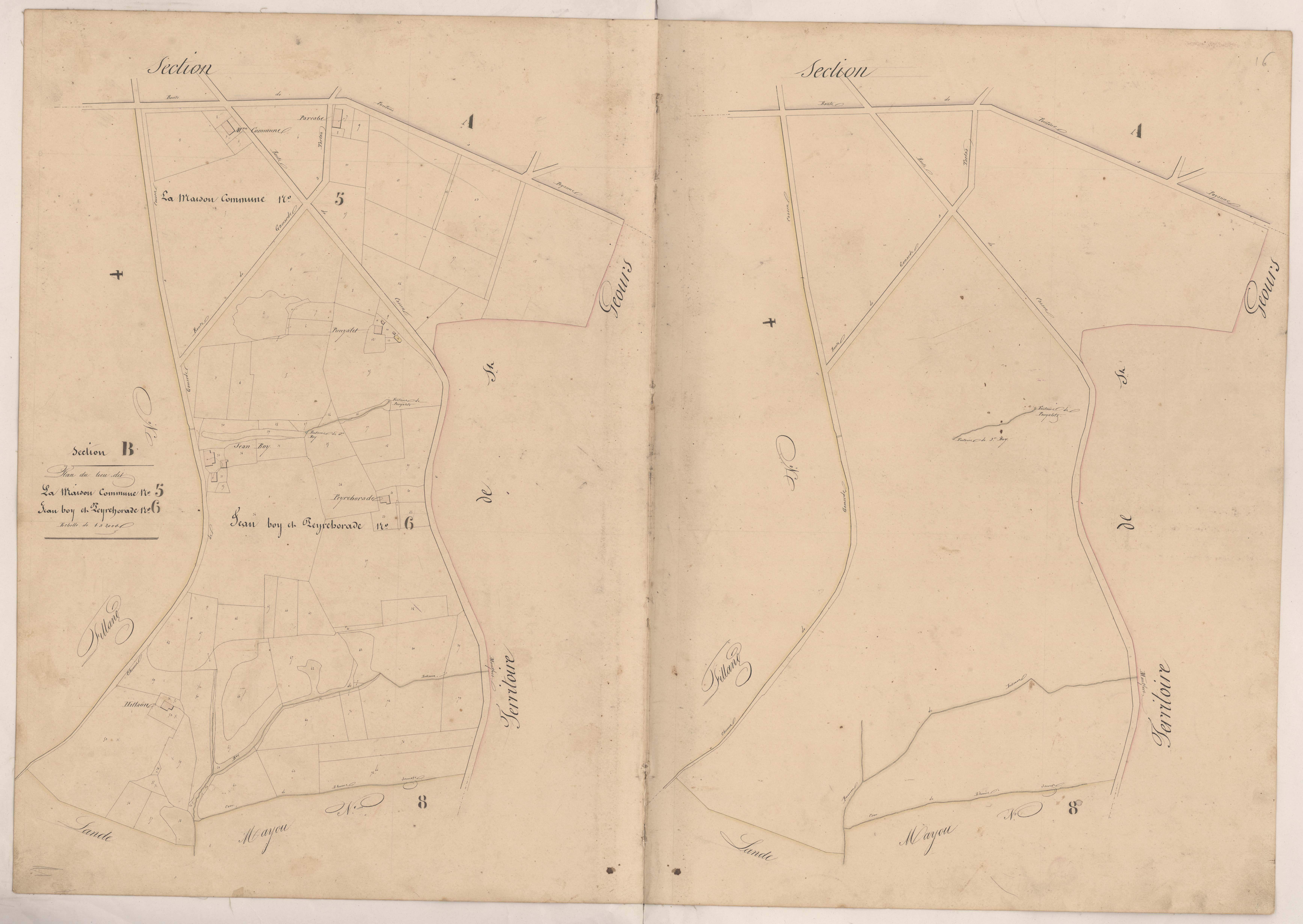 Cassen - Plan du lieu-dit Maison commune, n° 5 et 6
