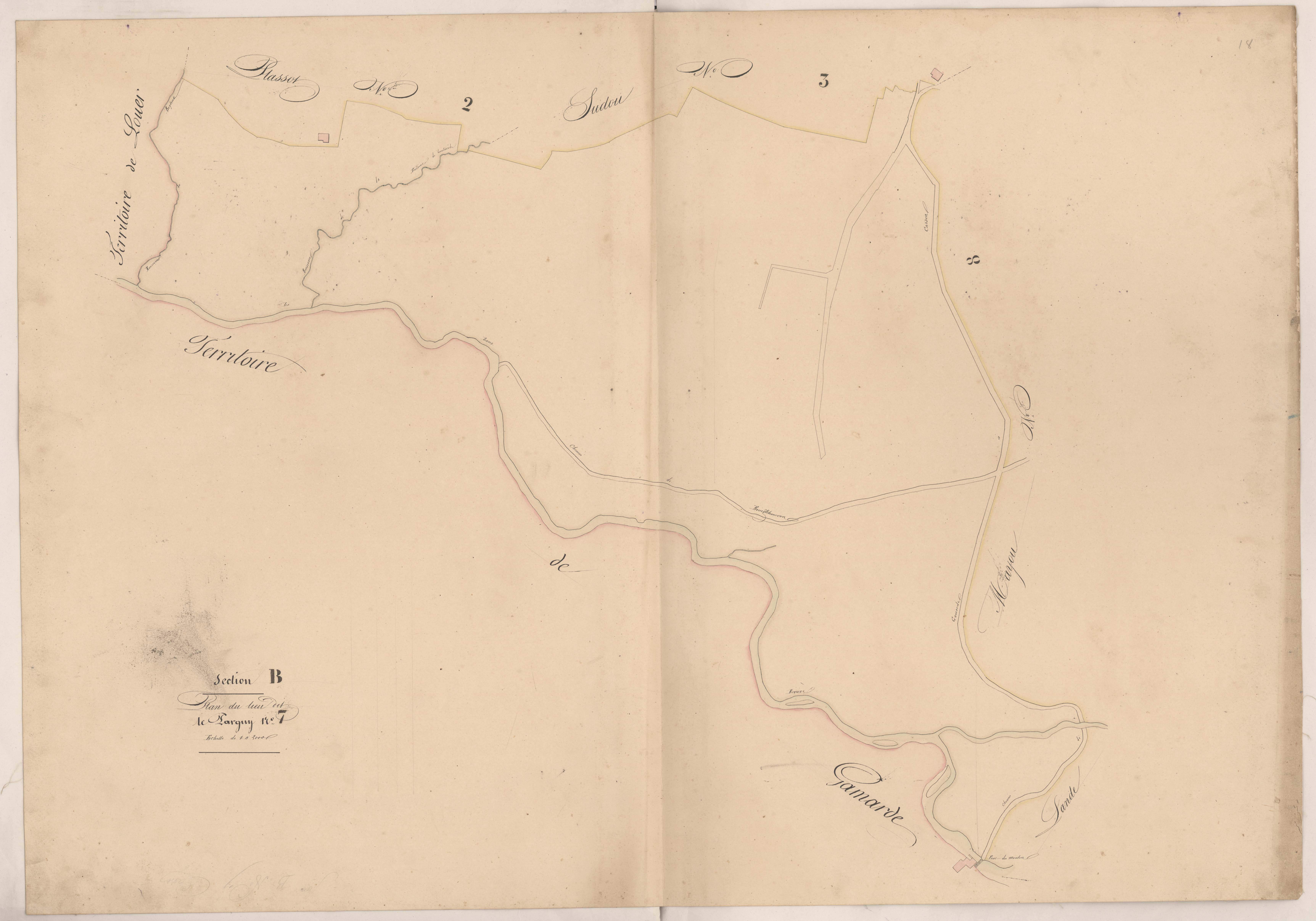 Cassen - Plan du lieu-dit Le Parguy, n° 7