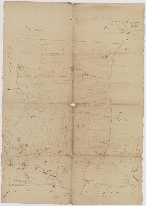Cassen - Plan du lieu-dit La Barthe n° 5, lots 5 à 9