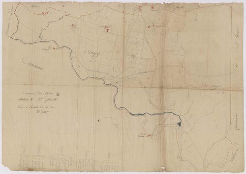 Cassen - Plan du lieu-dit Le Parguy n° 7, lots n° 7 à 8