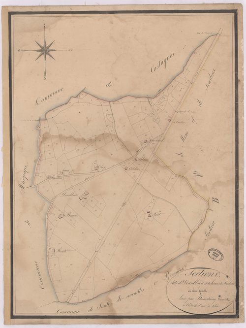 Castaignos-Souslens - Section C, dite de Dounblaou et du Houns de Souslenx, par Ducastaing géomètre