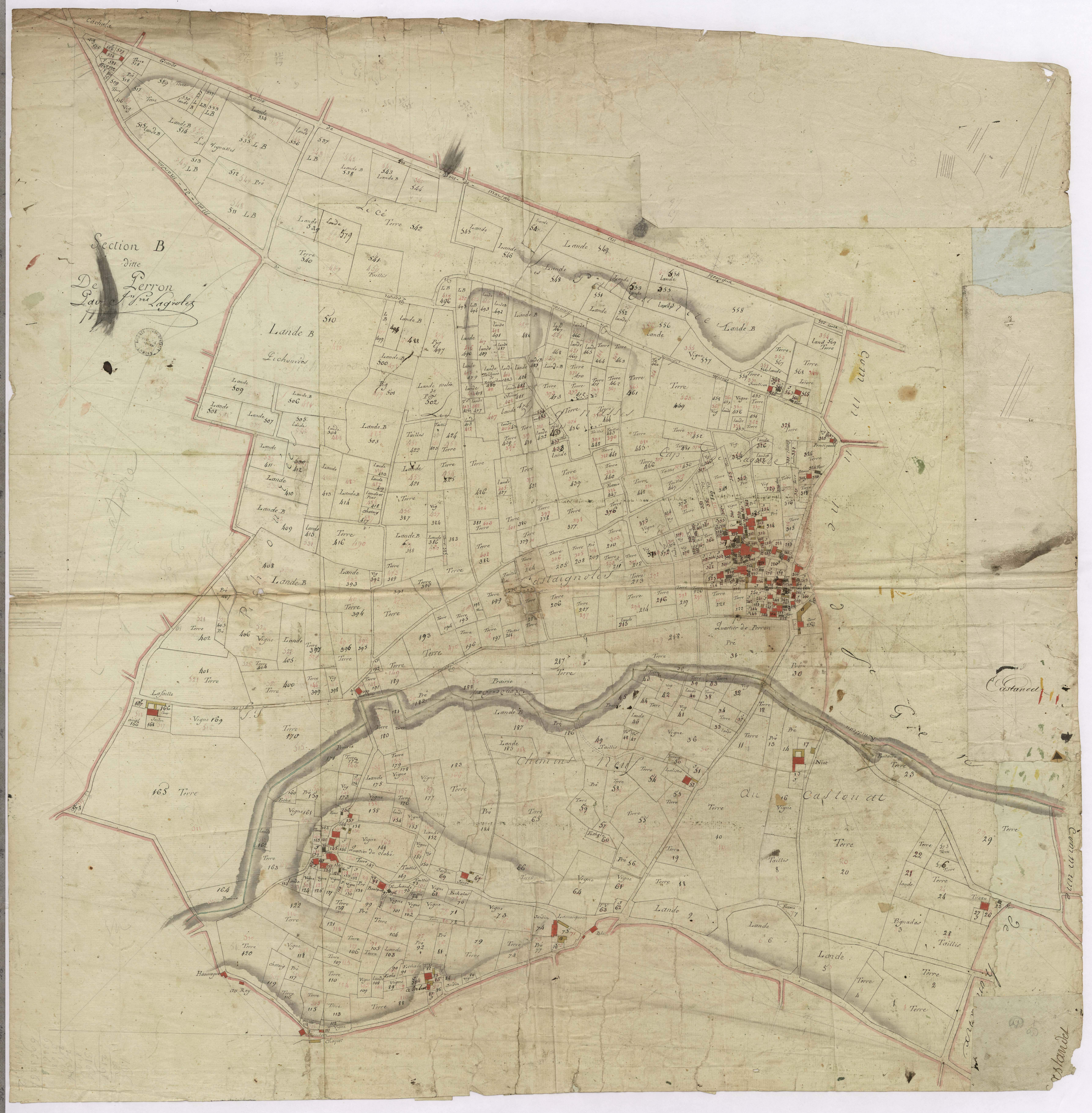 Castandet - Section B, dite de Perron, par Lagrolet géomètre
