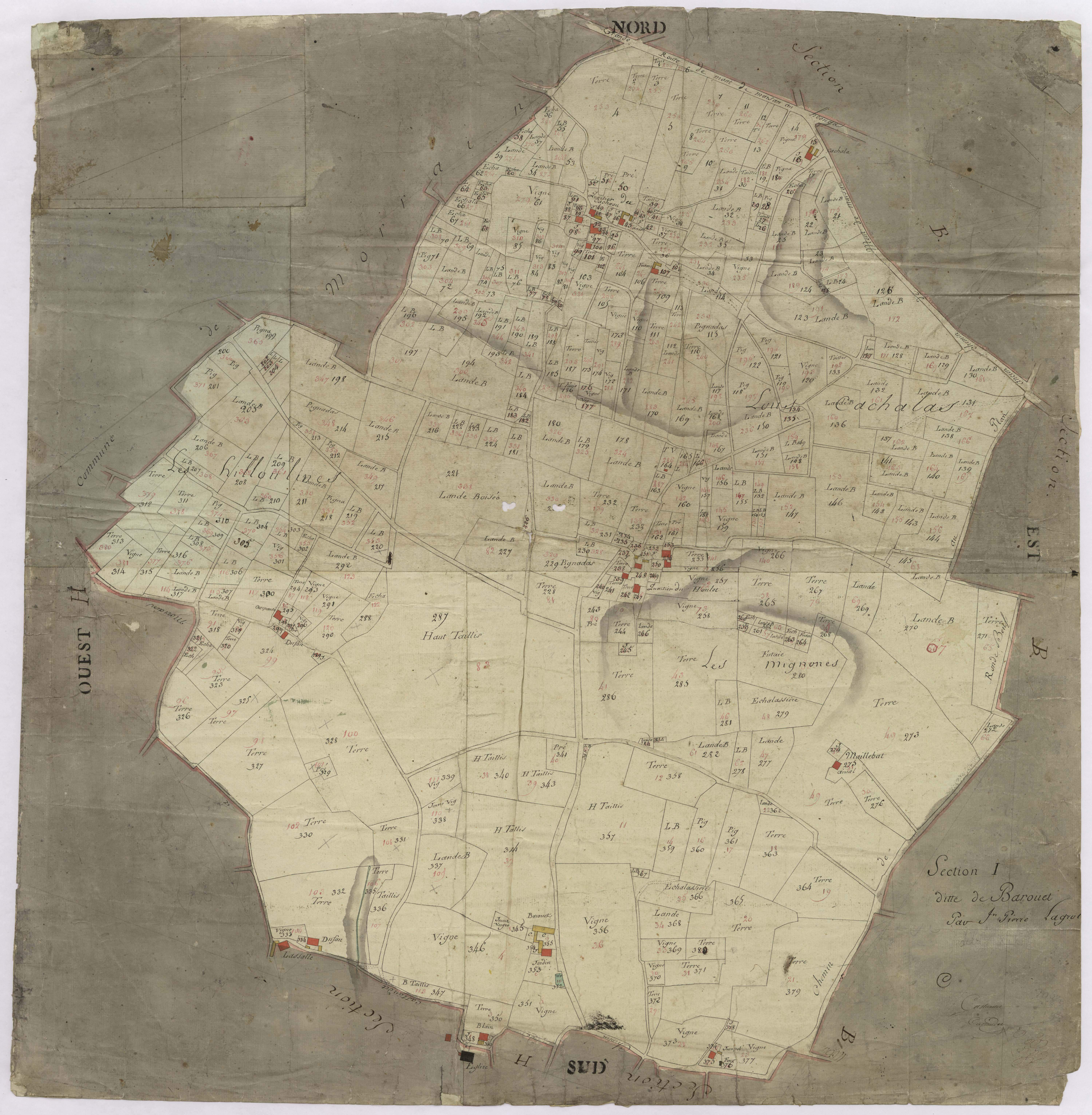 Castandet - Section I, dite de Barouet, par Lagrolet géomètre