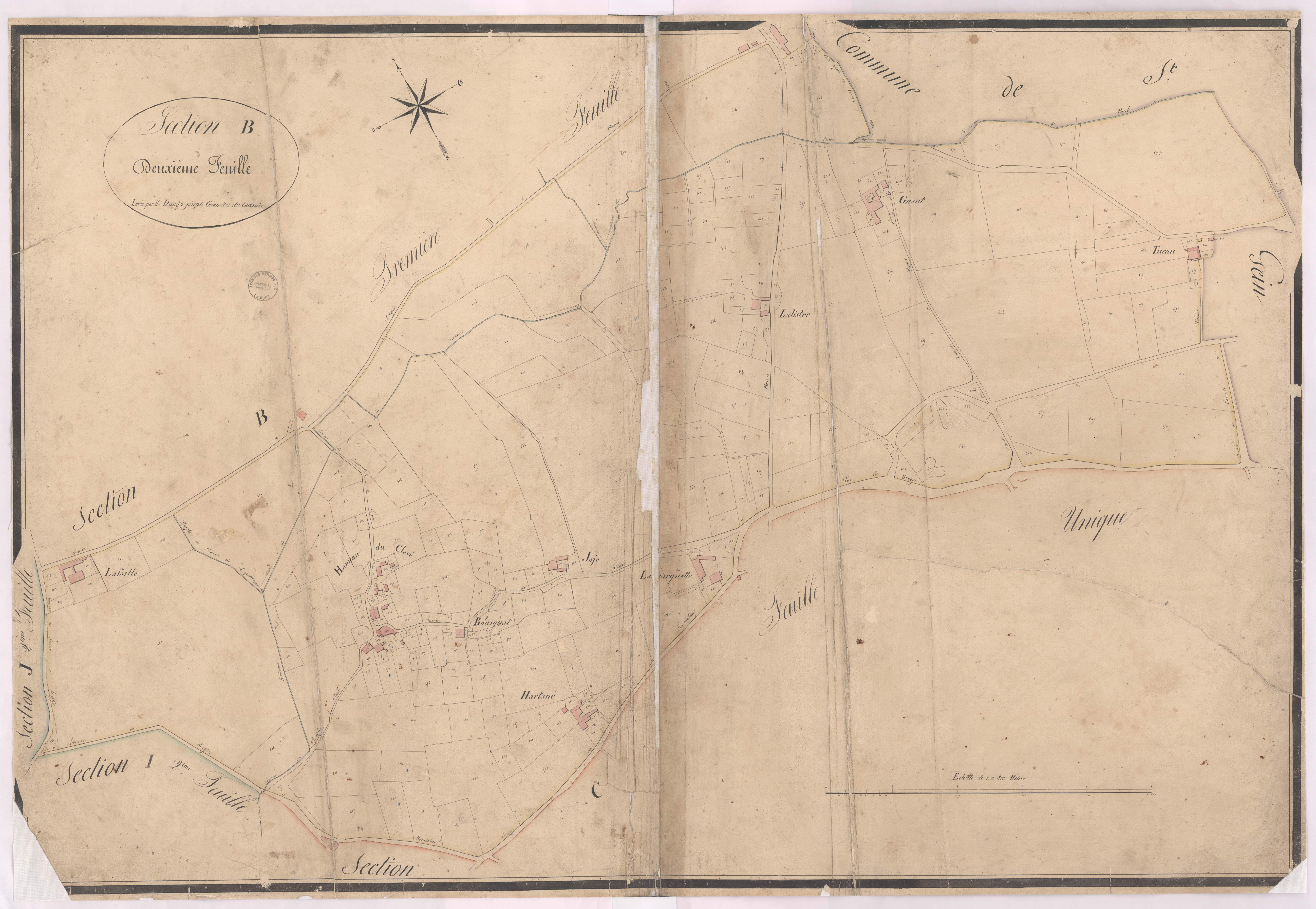 Castandet - Section B, 2e feuille, par Dauga géomètre