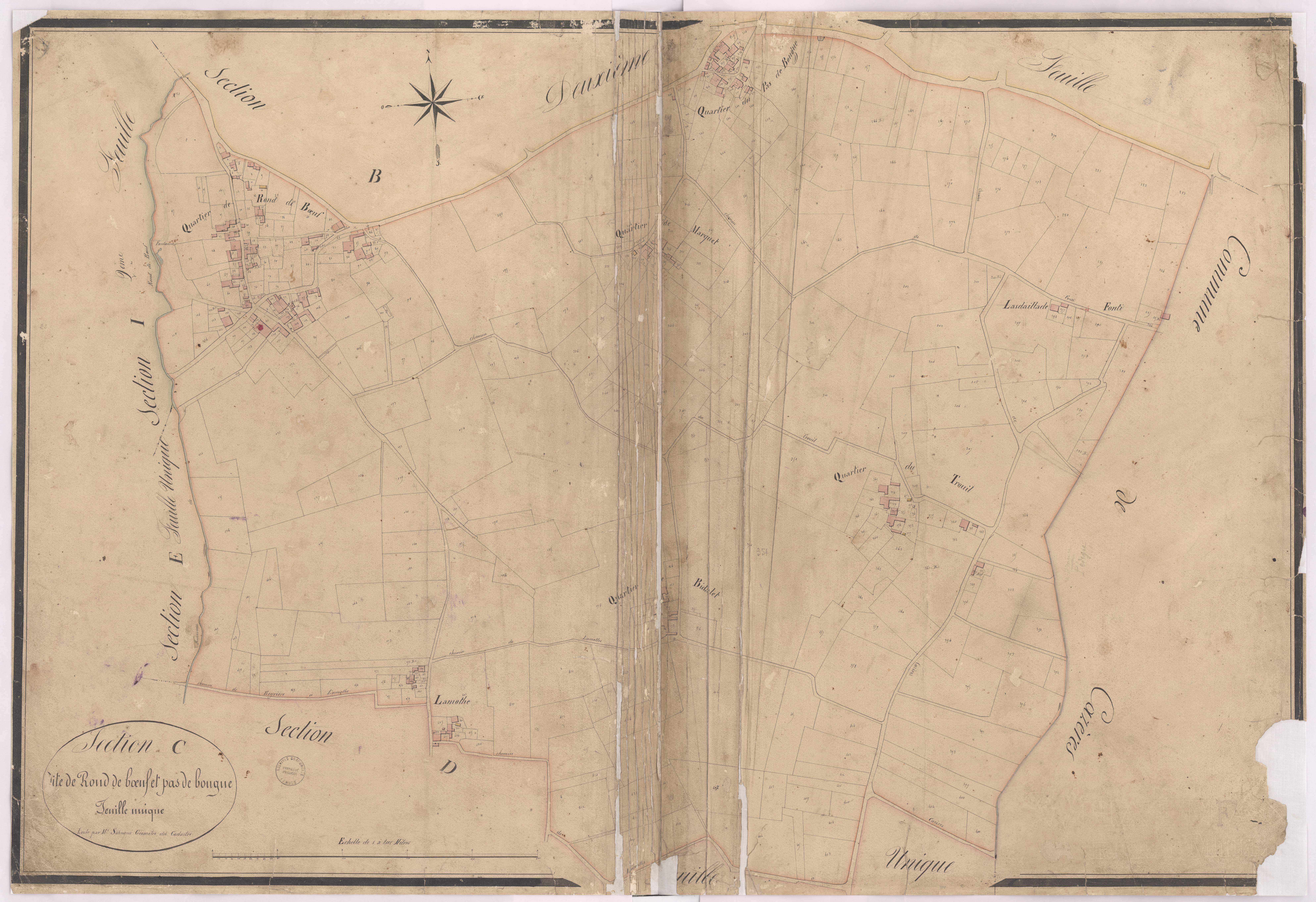 Castandet - Section C, dite de Rond de Buf et Pas de Bougue, par Sahuqué géomètre