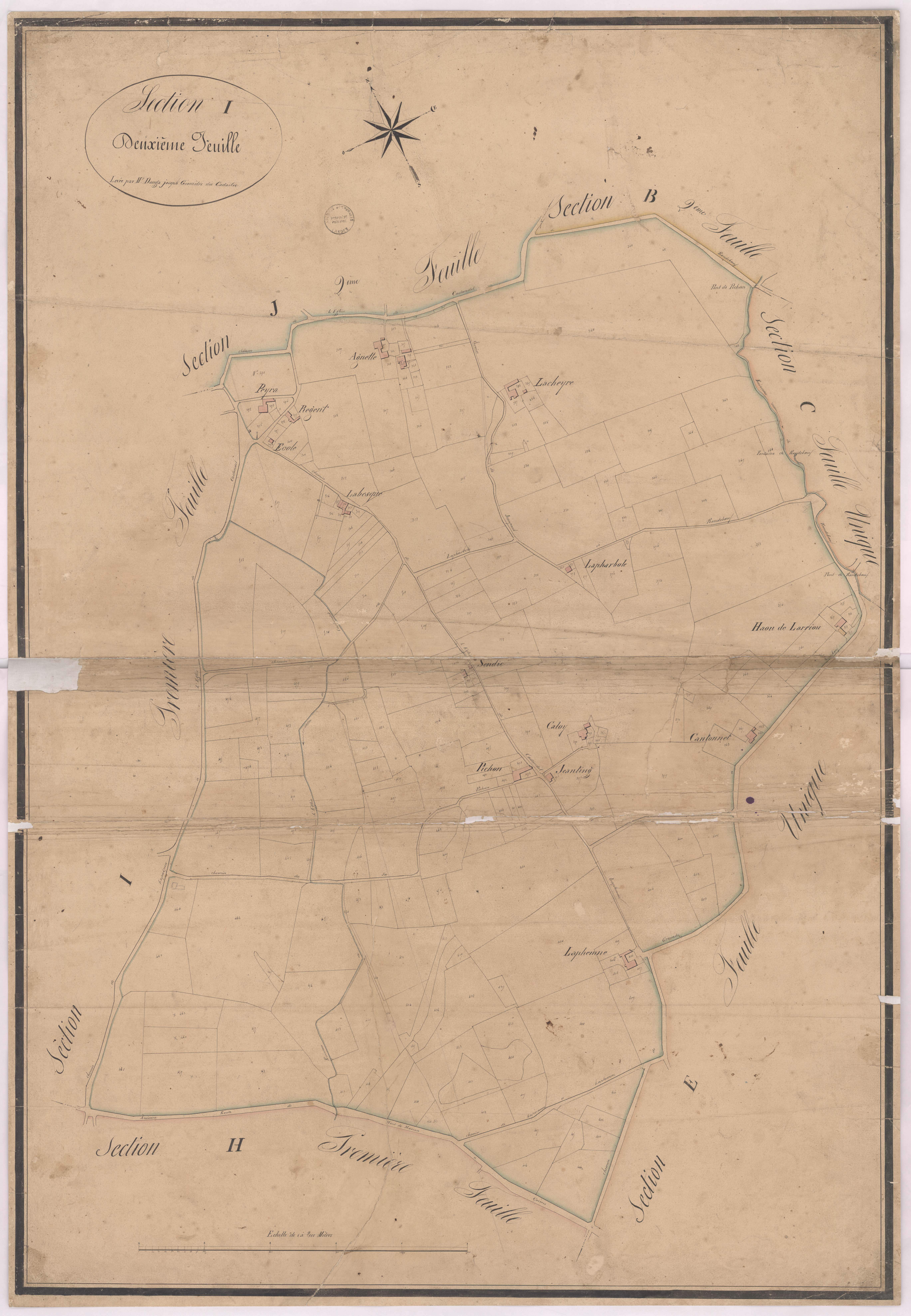Castandet - Section I, 2e feuille, par Dauga géomètre