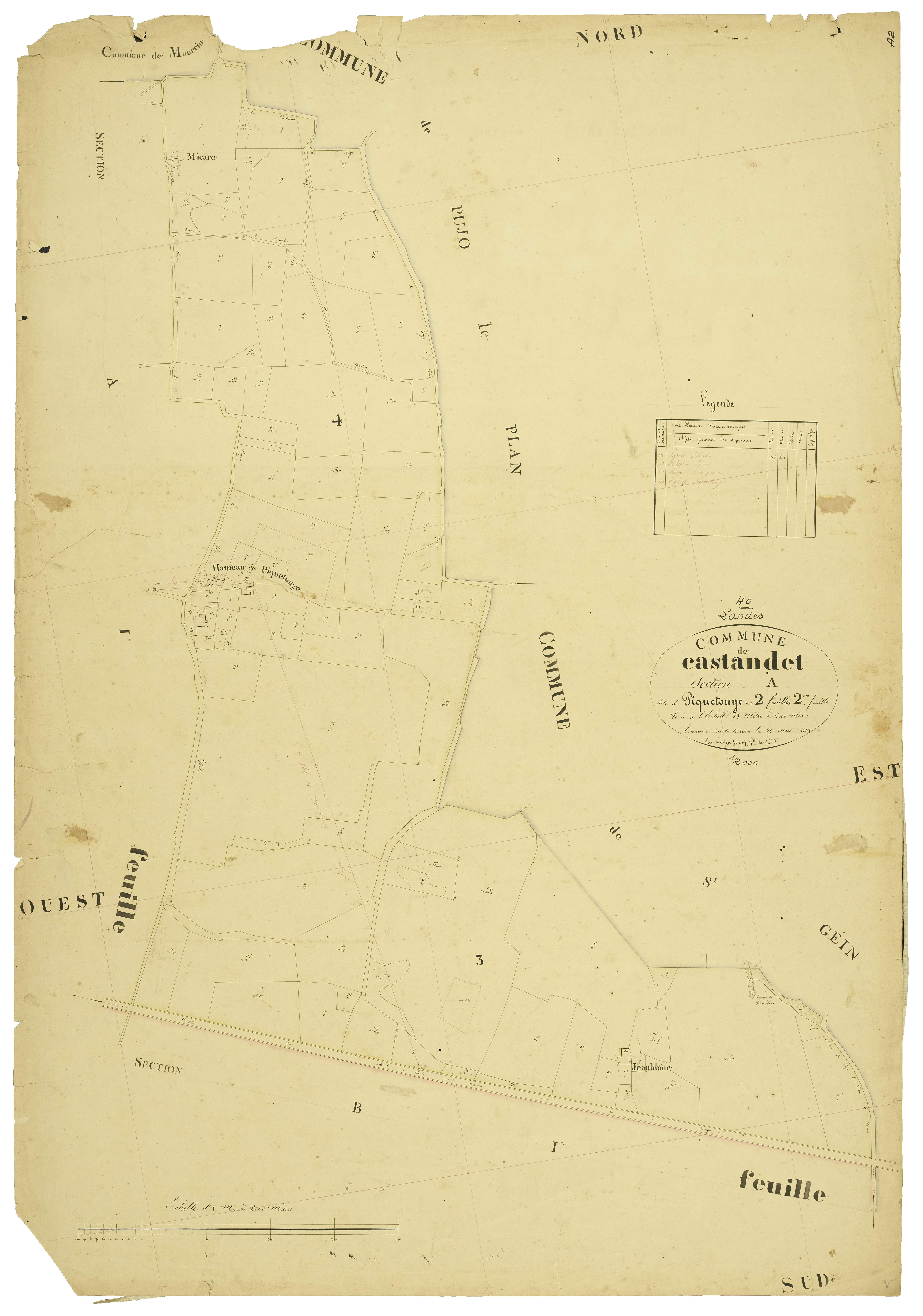 Castandet - Section A, feuille 2