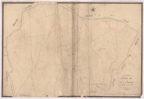 Castandet - Section H, dite de Lespagnon, 1re feuille, par Dauga géomètre