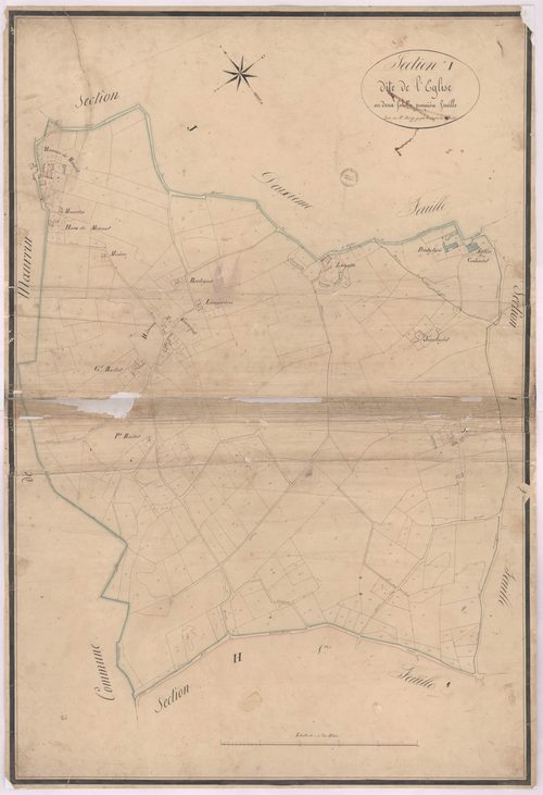 Castandet - Section I, dite de l'Eglise, 1re feuille, par Dauga géomètre