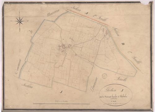 Castandet - Section J, dite de Marrat Houlet et Cachalat, 1re feuille, par Sahuqué géomètre