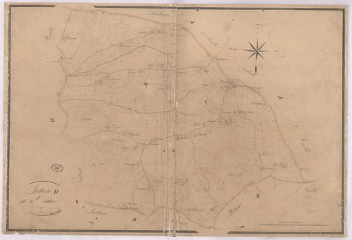 Castelnau-Chalosse - Section D, dite du Centre, 2e feuille, par Lacomère géomètre