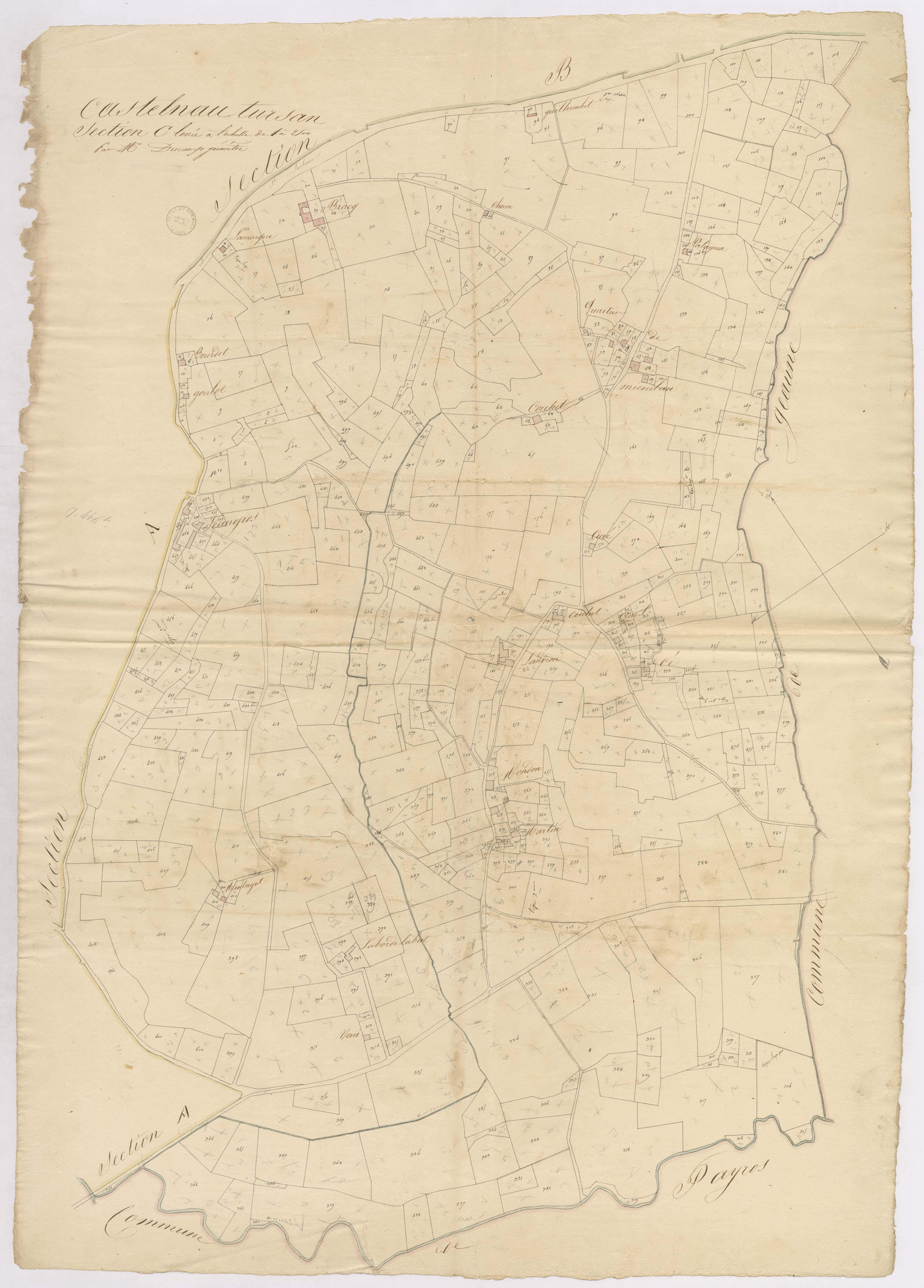 Castelnau-Tursan - Section C, par Ducamp géomètre