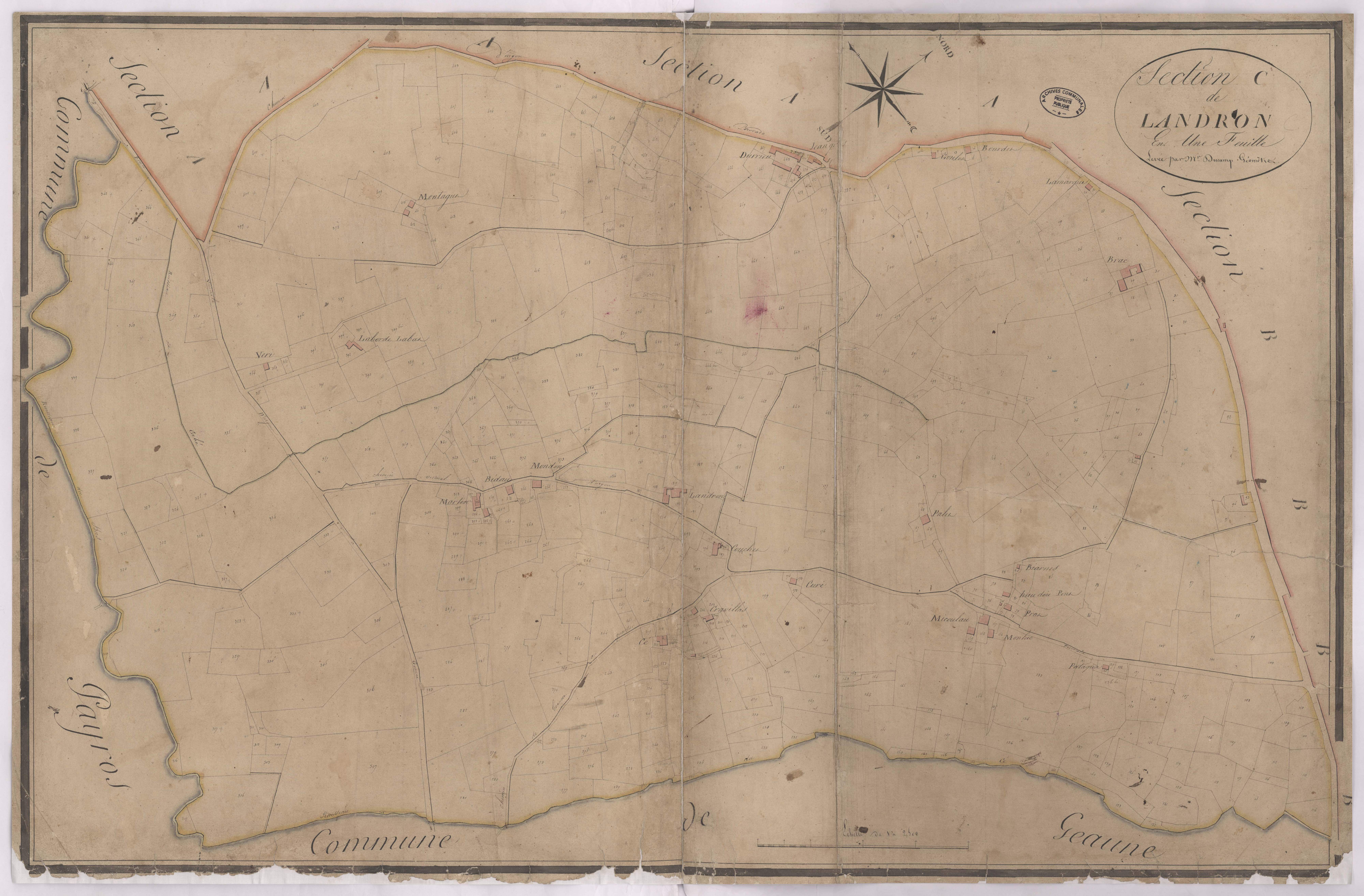 Castelnau-Tursan - Section C, de Landron, par Ducamp géomètre