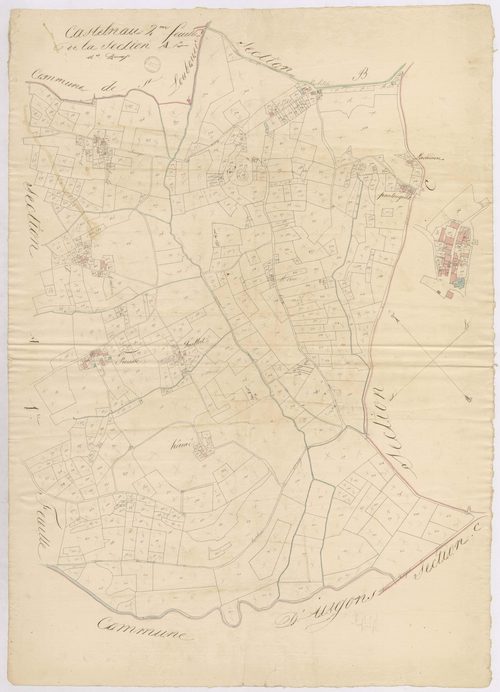 Castelnau-Tursan - Section A, 2e feuille, par Ducamp géomètre