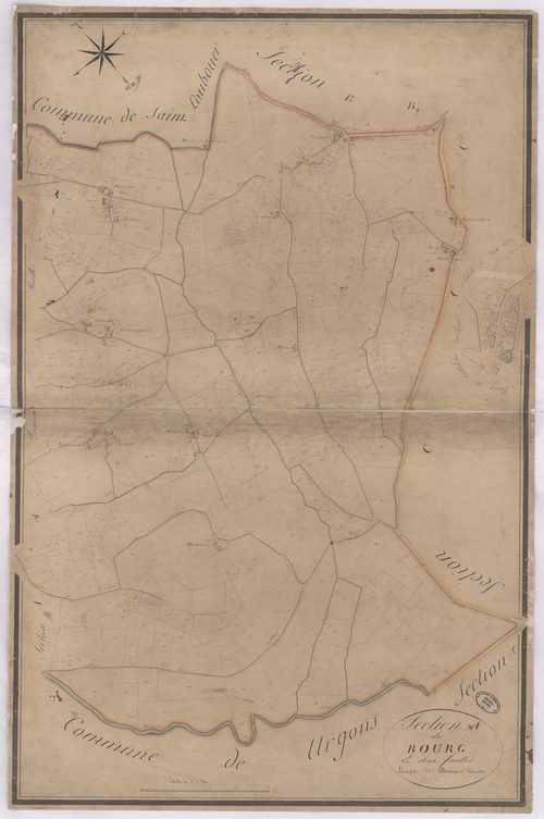Castelnau-Tursan - Section A, du Bourg, 2e feuille, par Ducamp géomètre