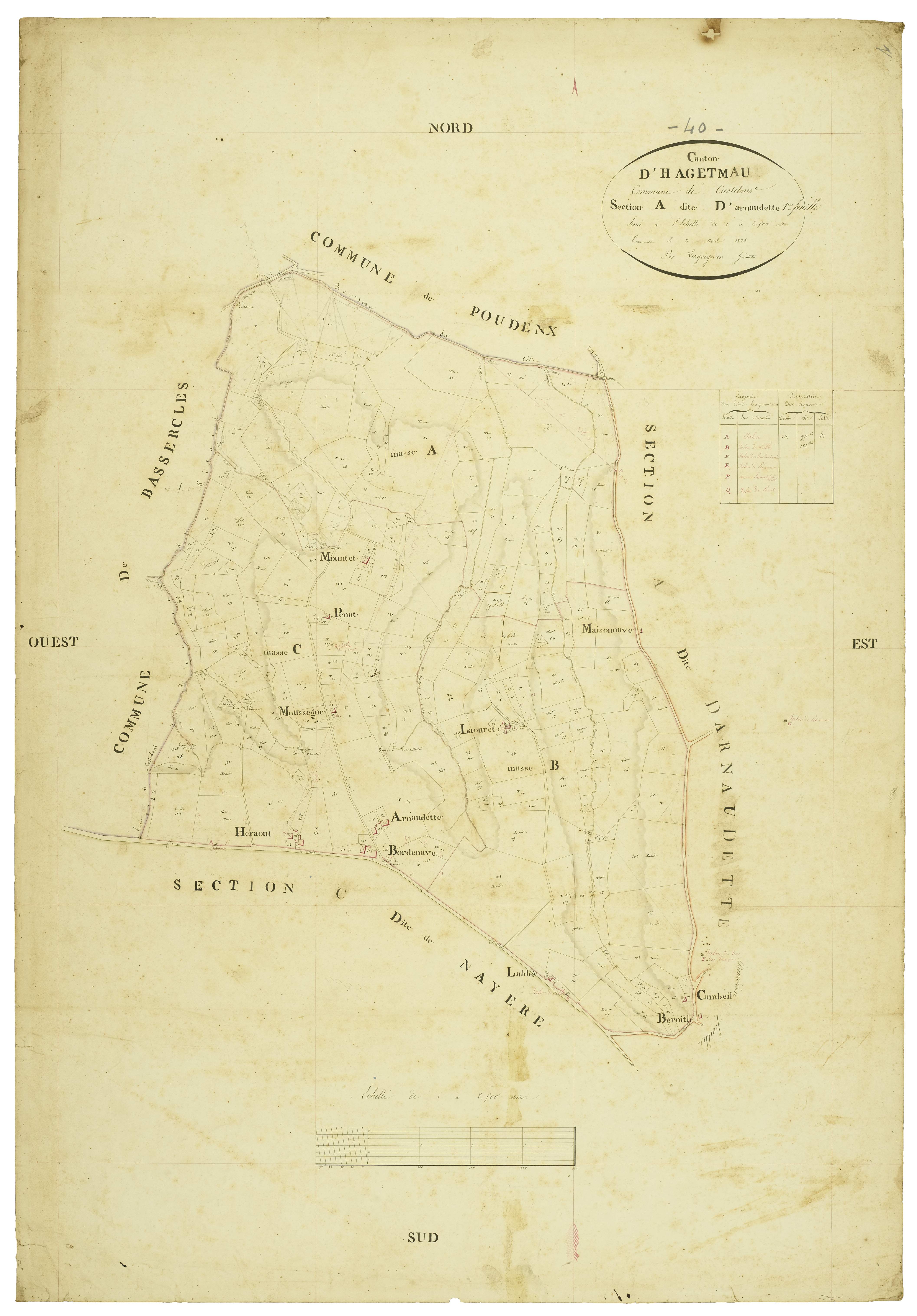 Castelner - Section A, feuille 1