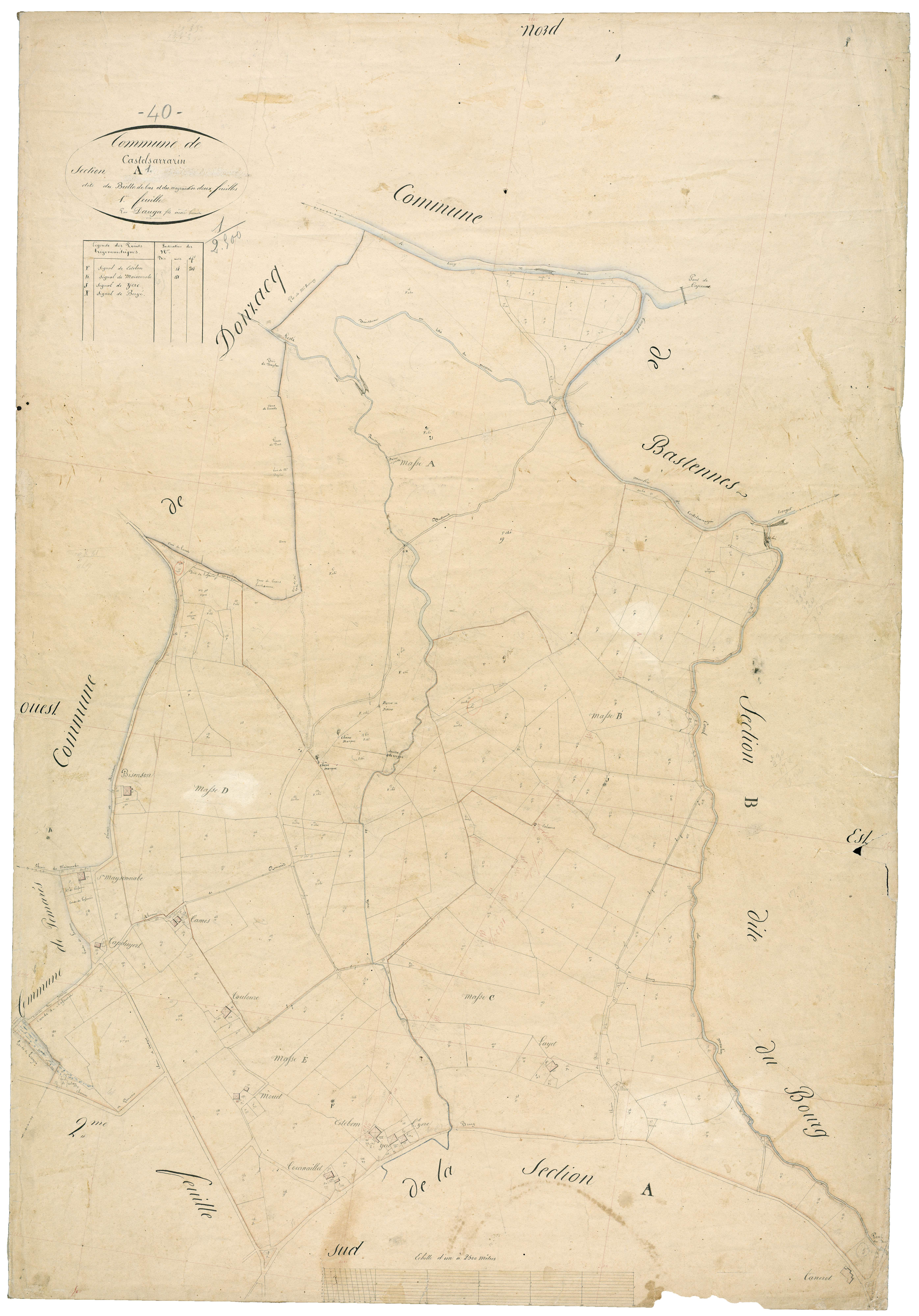 Castel-Sarrazin - Section A, feuille 1