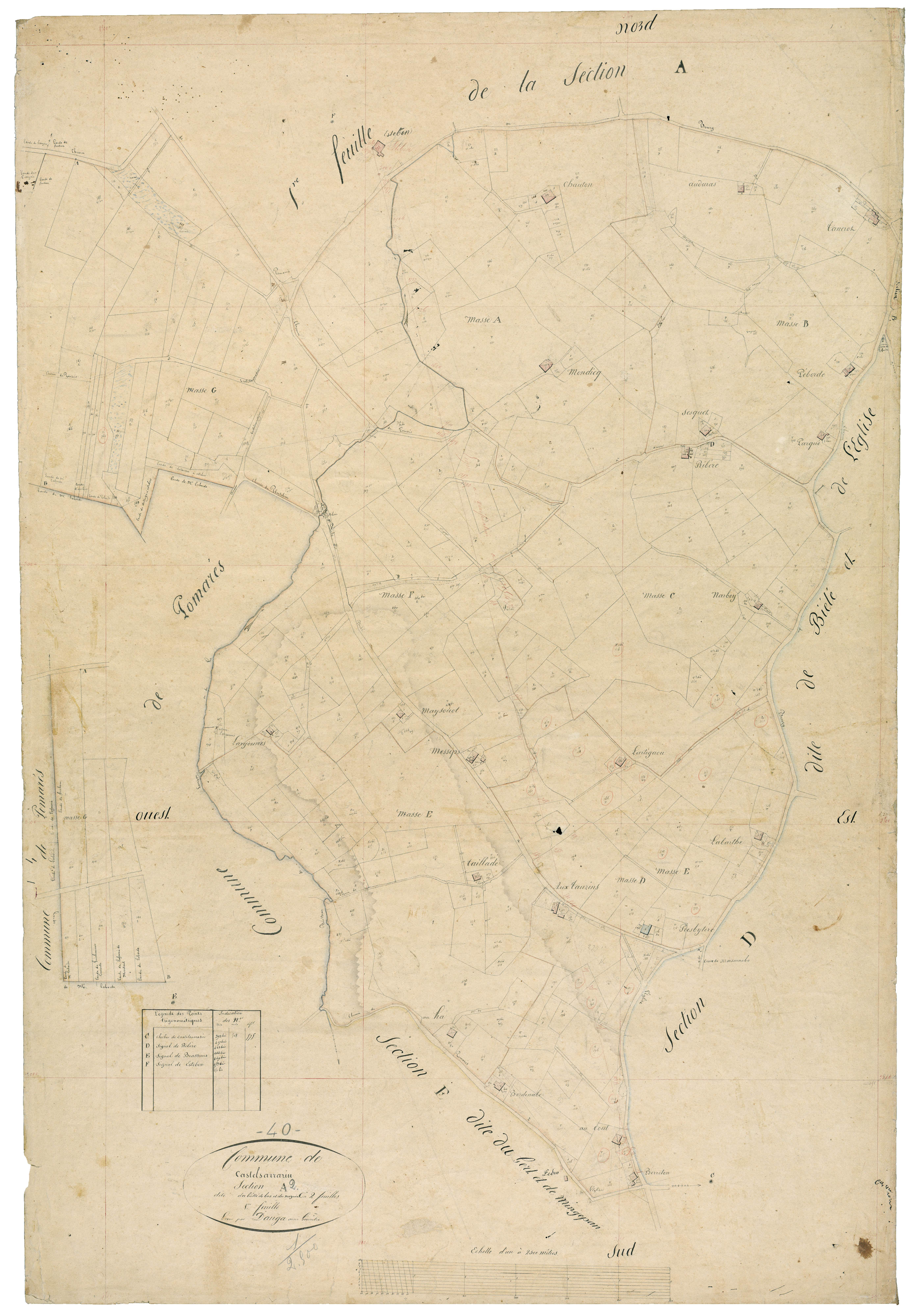 Castel-Sarrazin - Section A, feuille 2