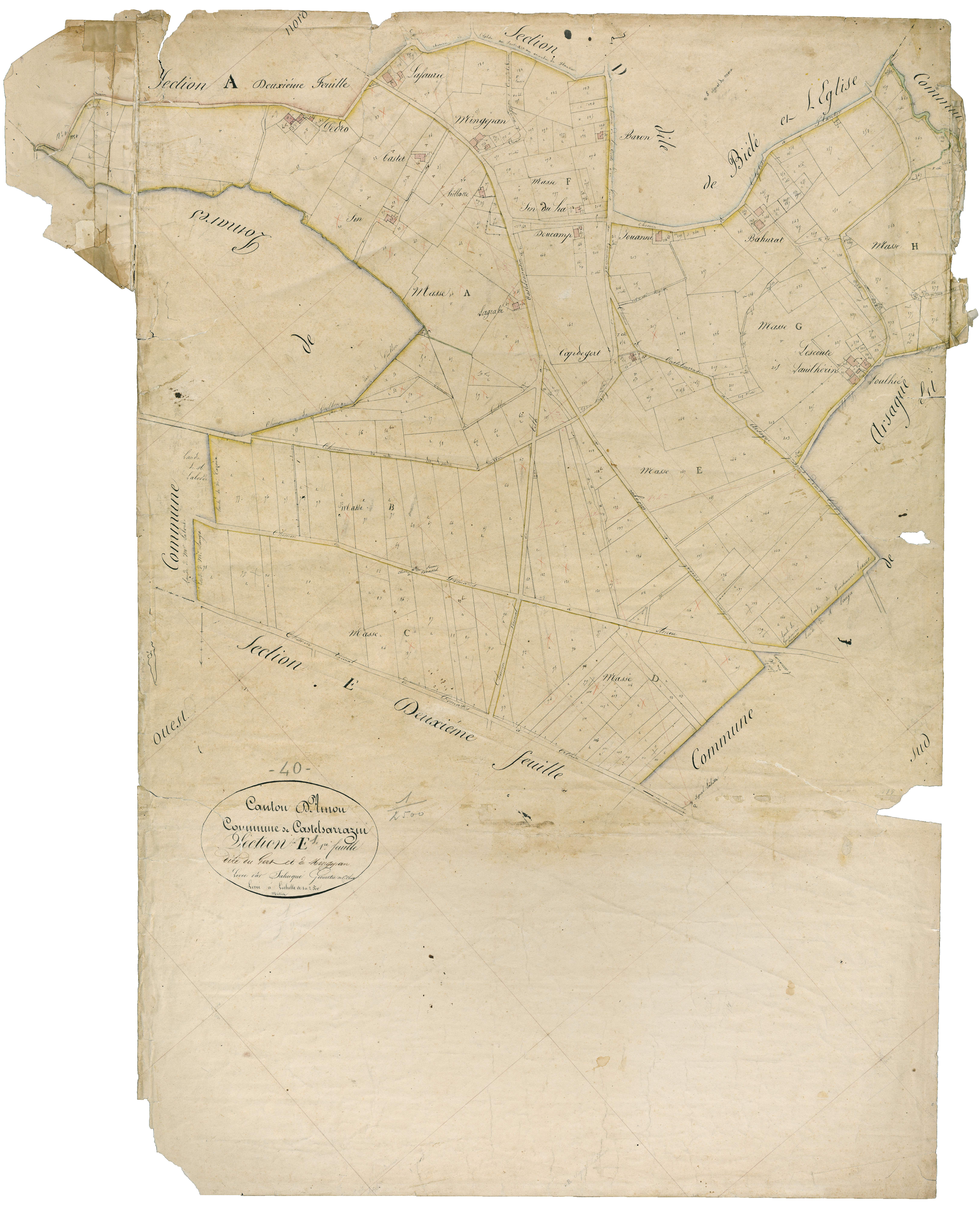 Castel-Sarrazin - Section E, feuille 1