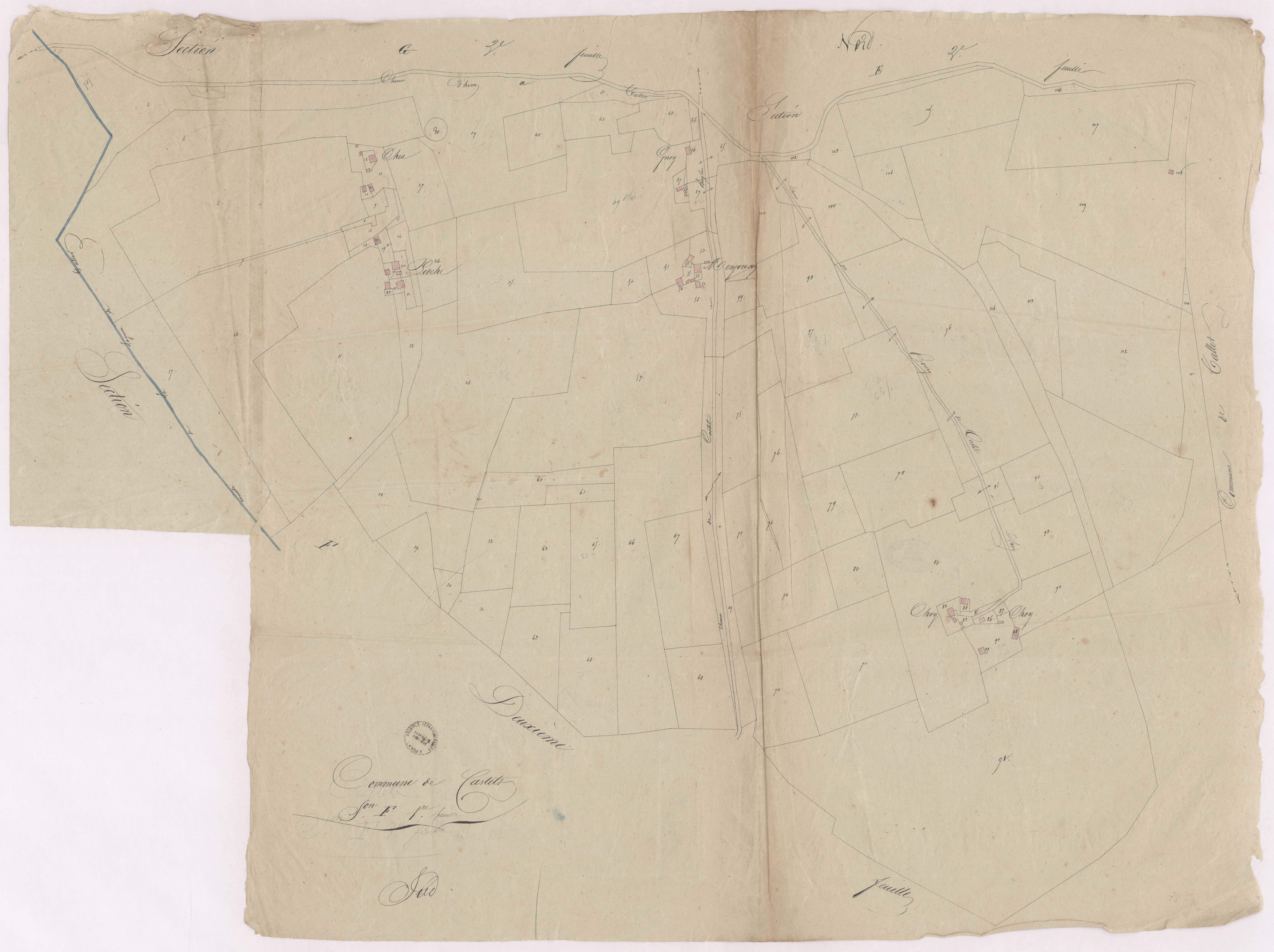 Castets - Section F, 1re feuille