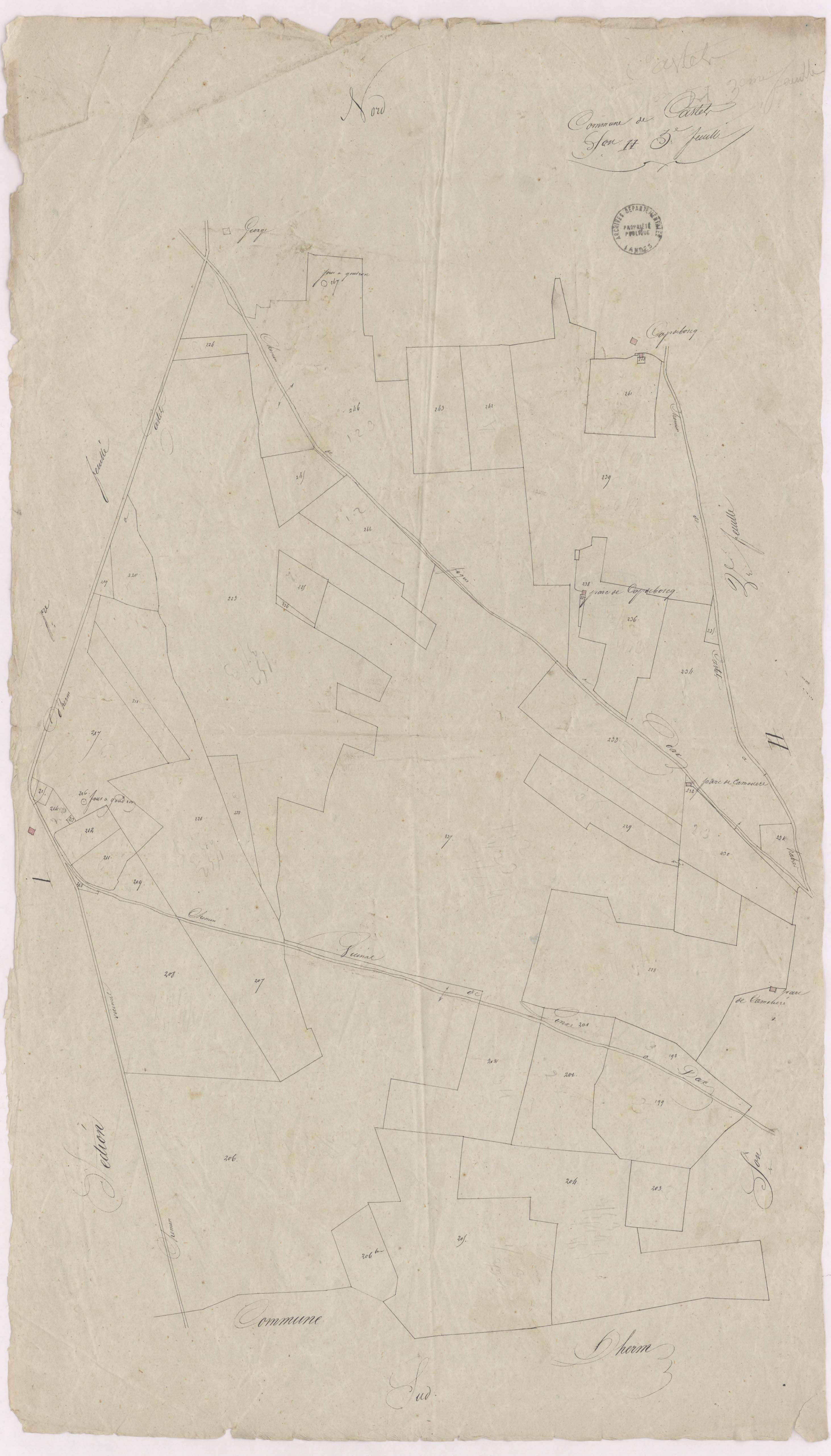Castets - Section H, 3e feuille