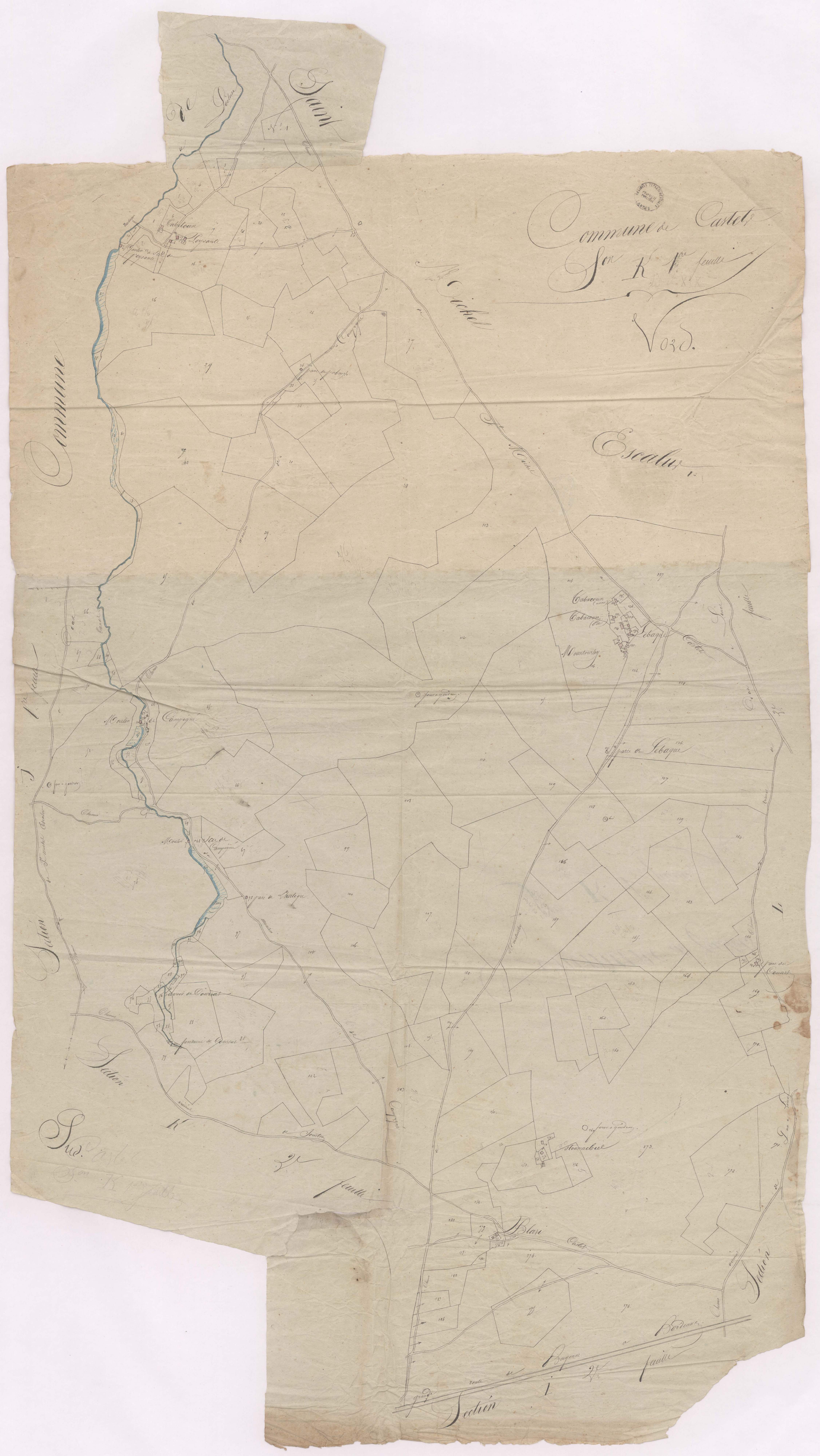 Castets - Section K, 1re feuille