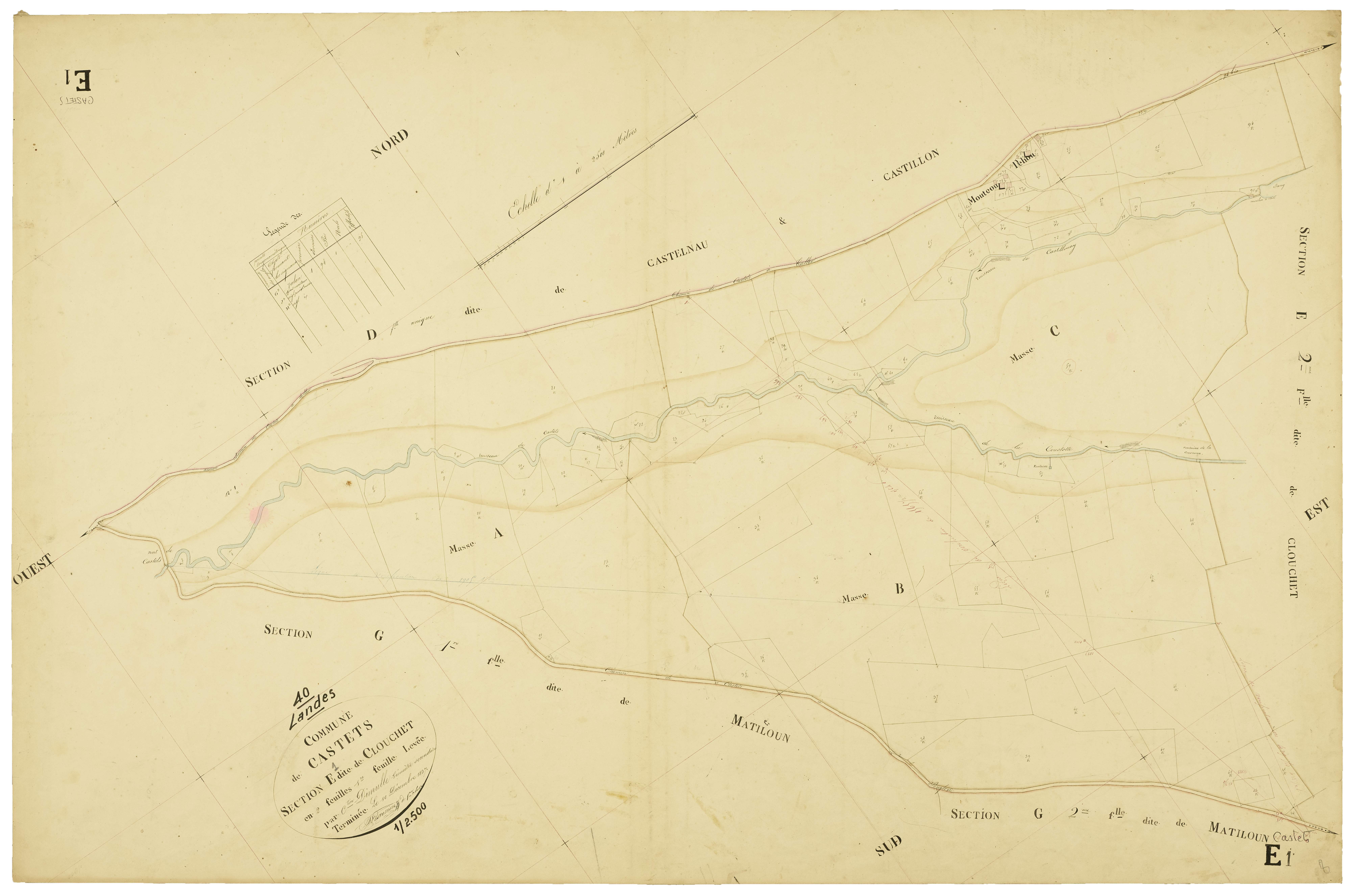 Castets - Section E, feuille 1