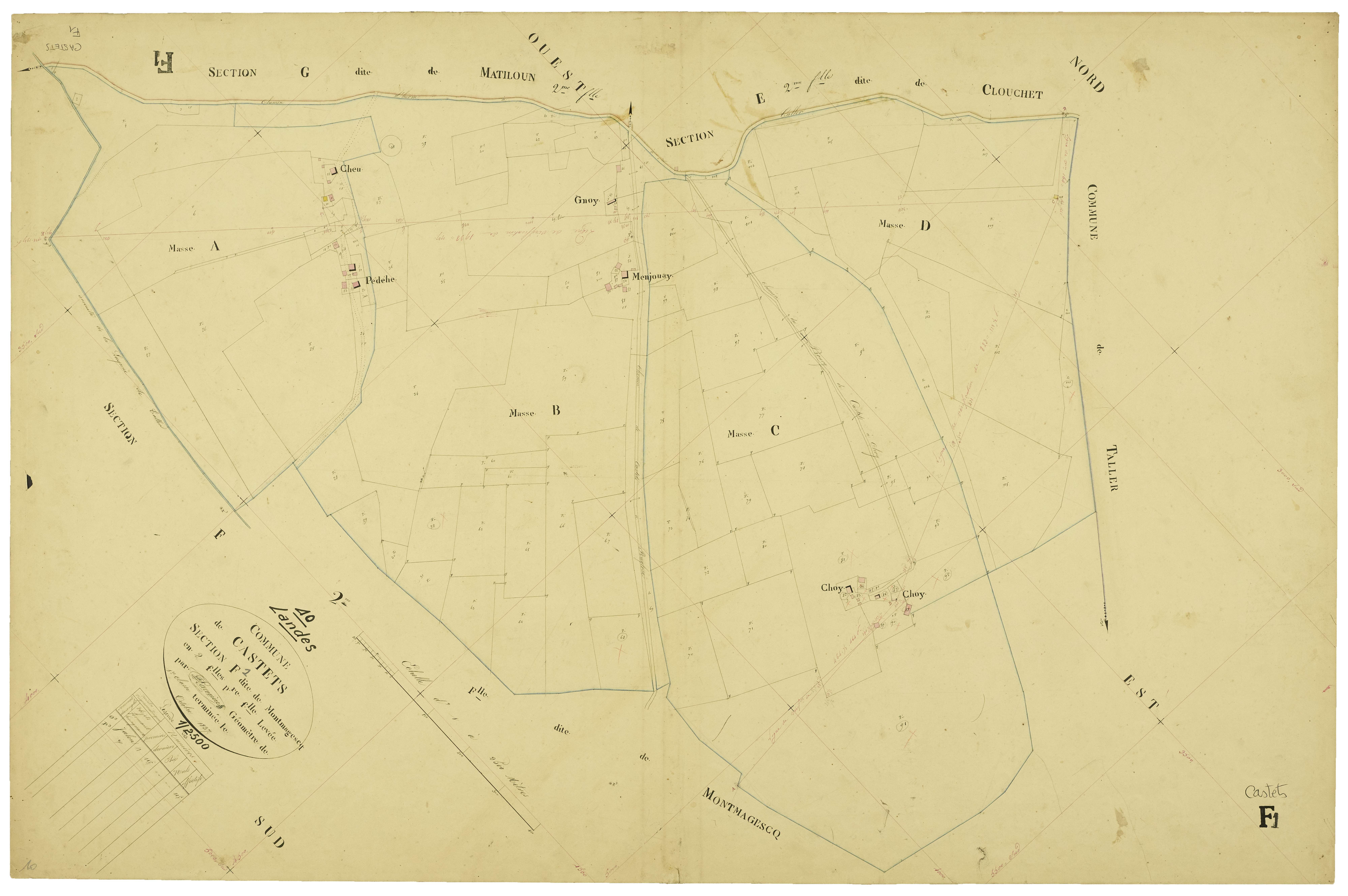 Castets - Section F, feuille 1