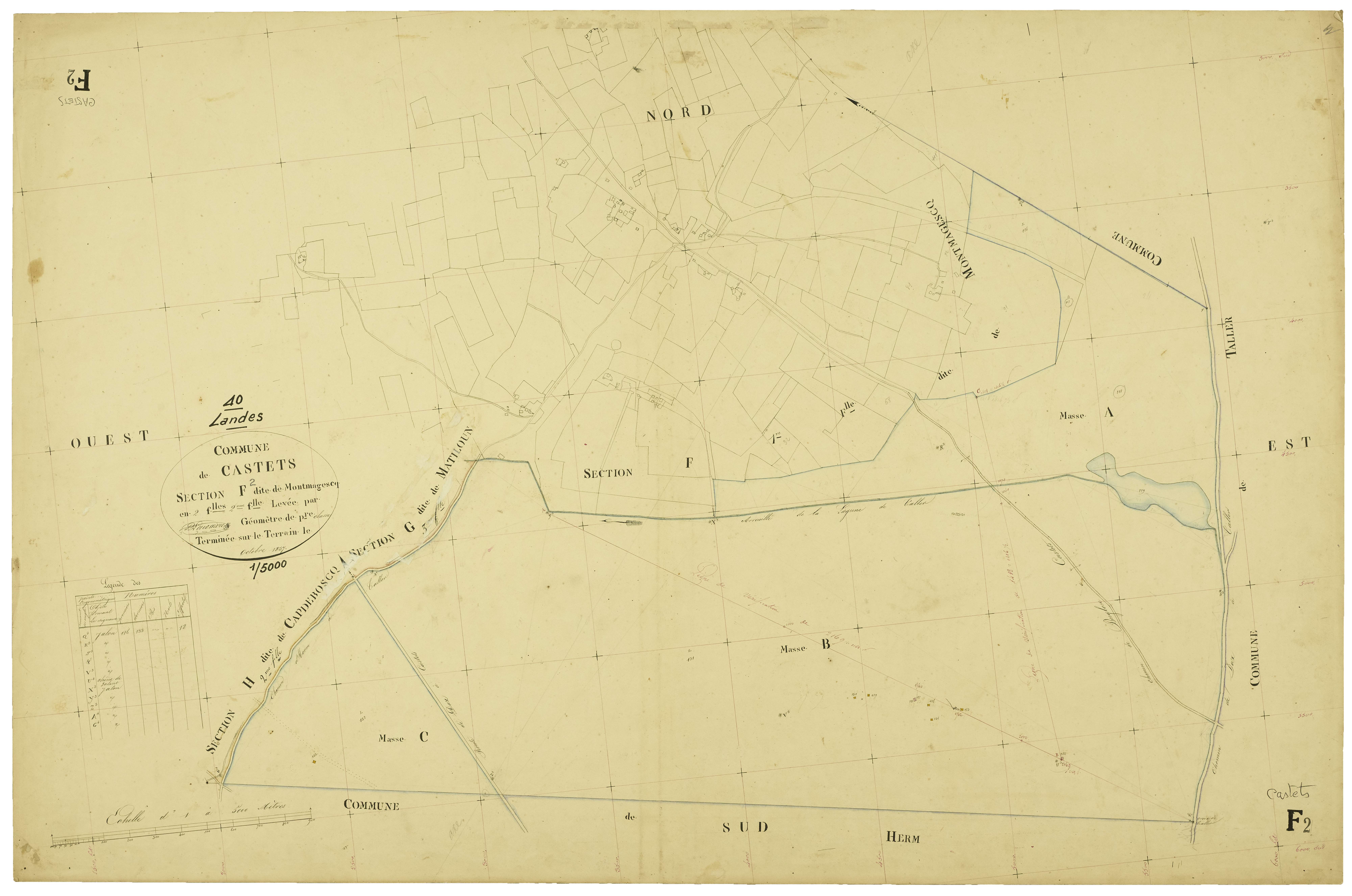 Castets - Section F, feuille 2