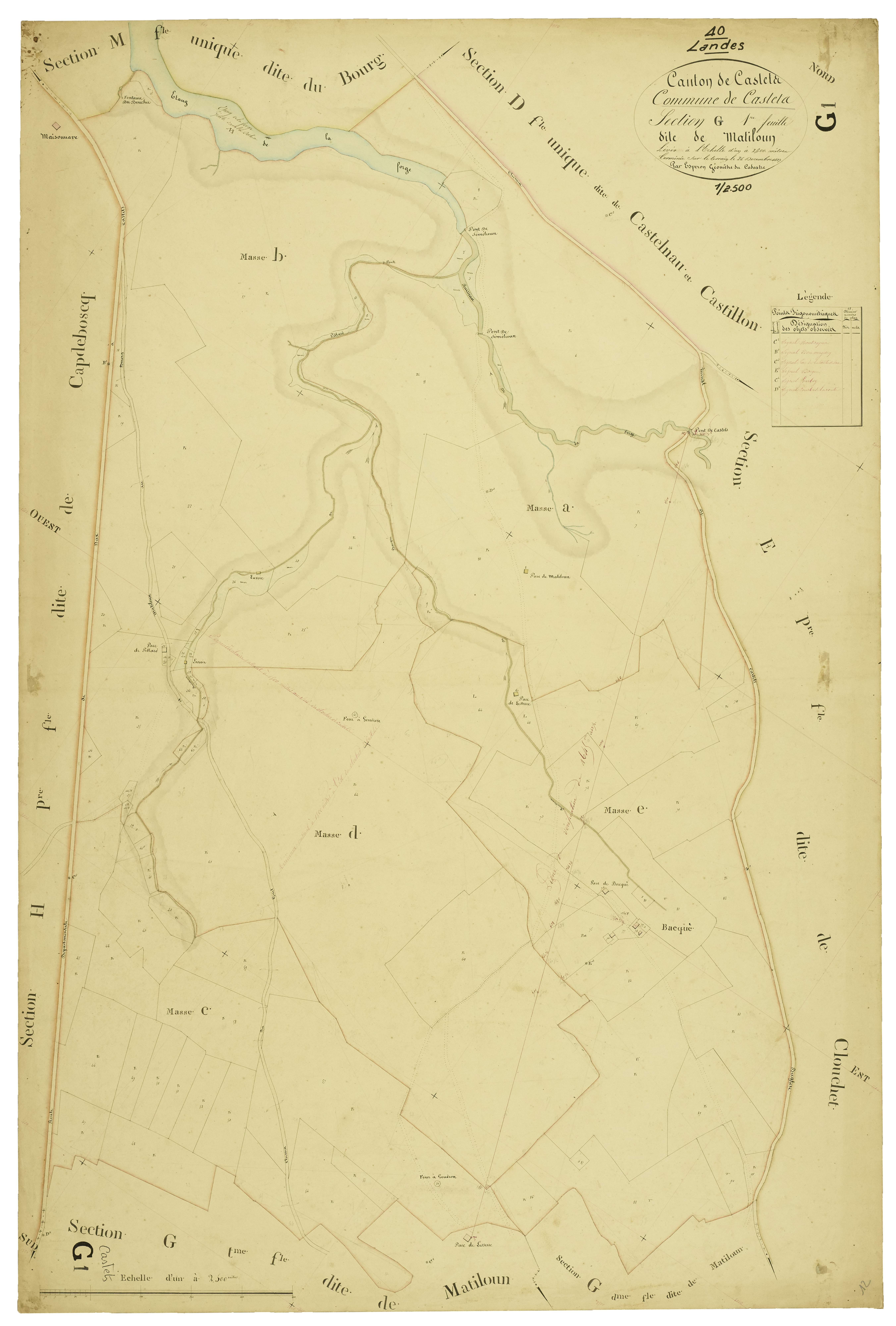 Castets - Section G, feuille 1