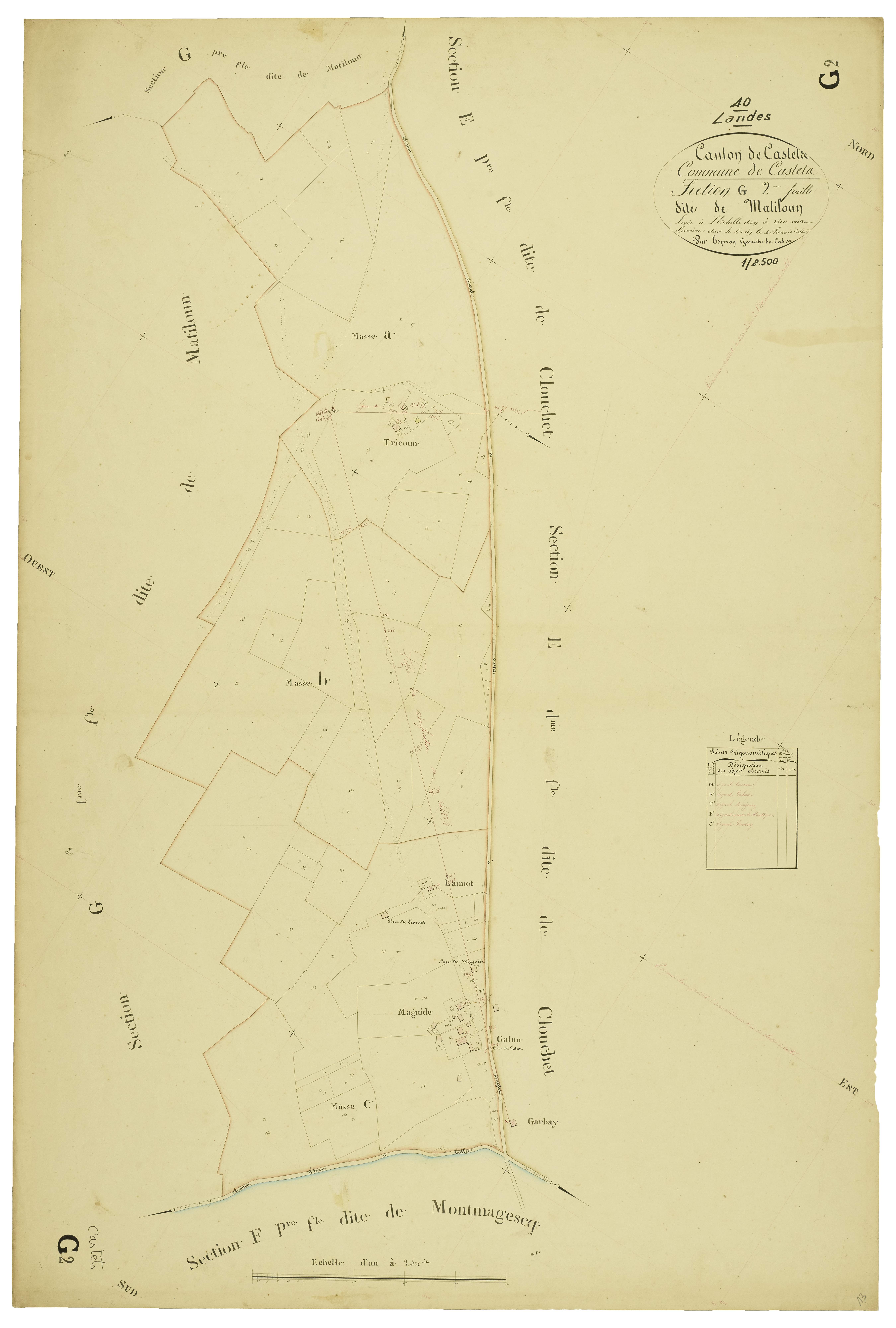 Castets - Section G, feuille 2