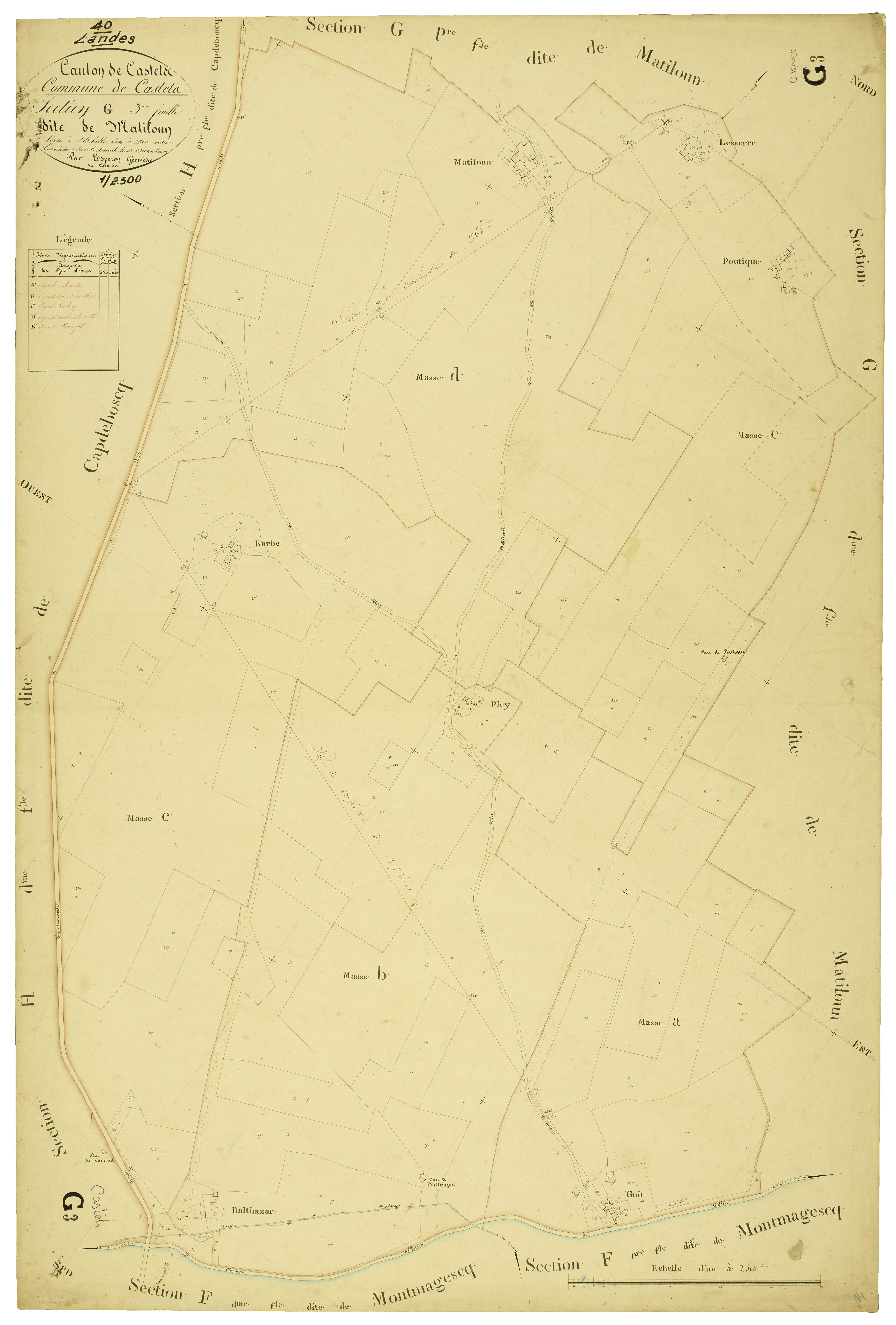 Castets - Section G, feuille 3