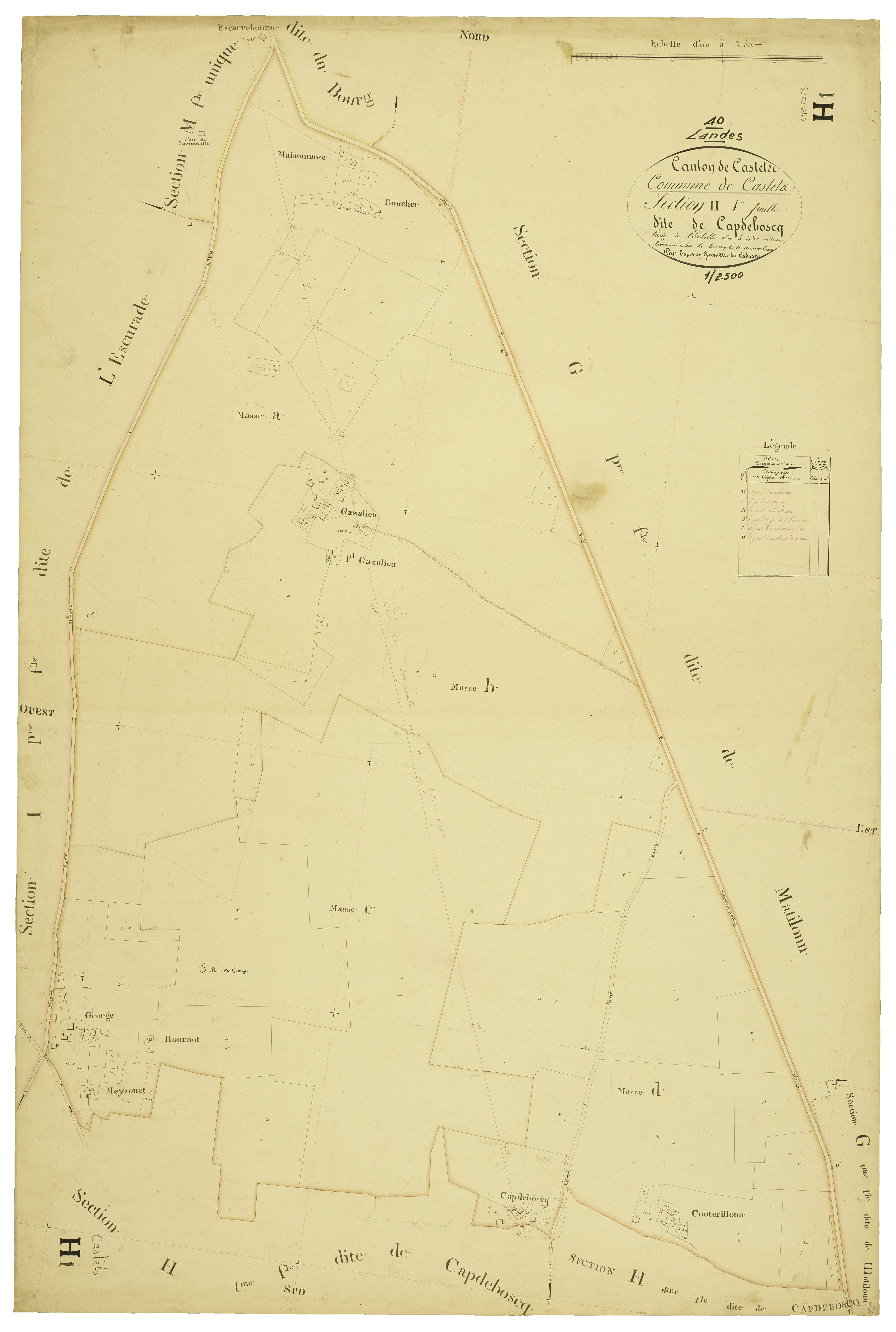 Castets - Section H, feuille 1