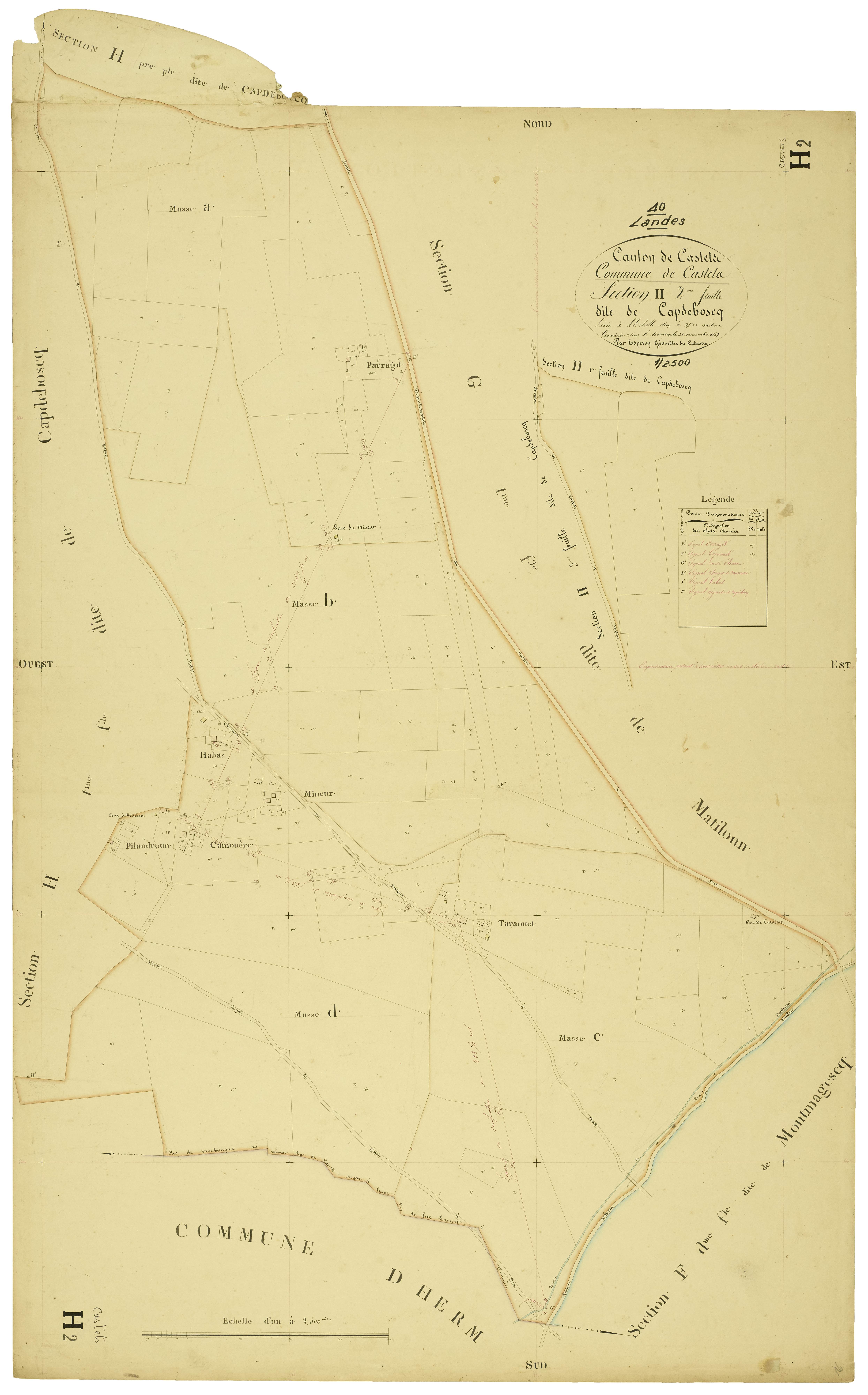 Castets - Section H, feuille 2