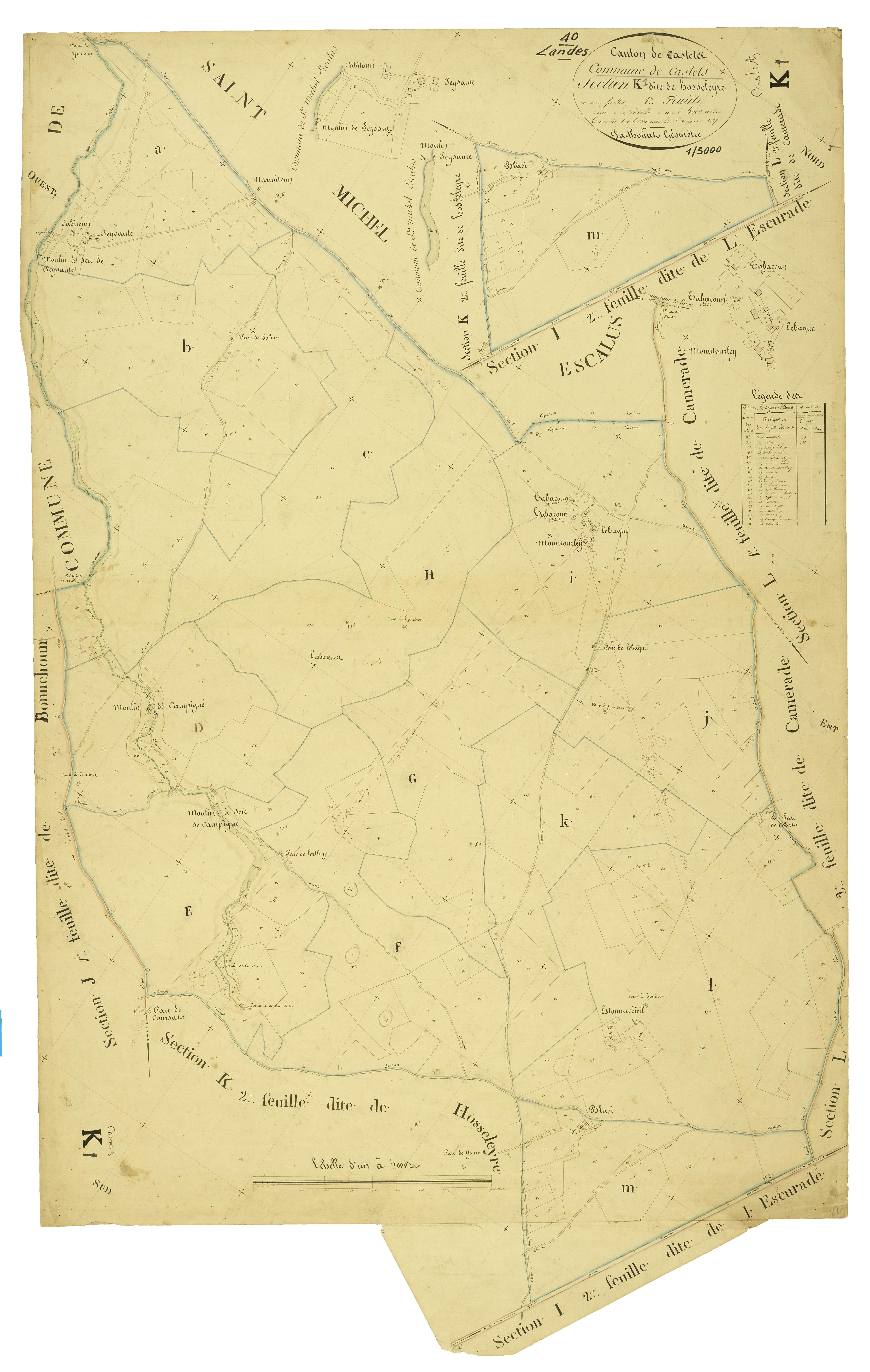Castets - Section K, feuille 1