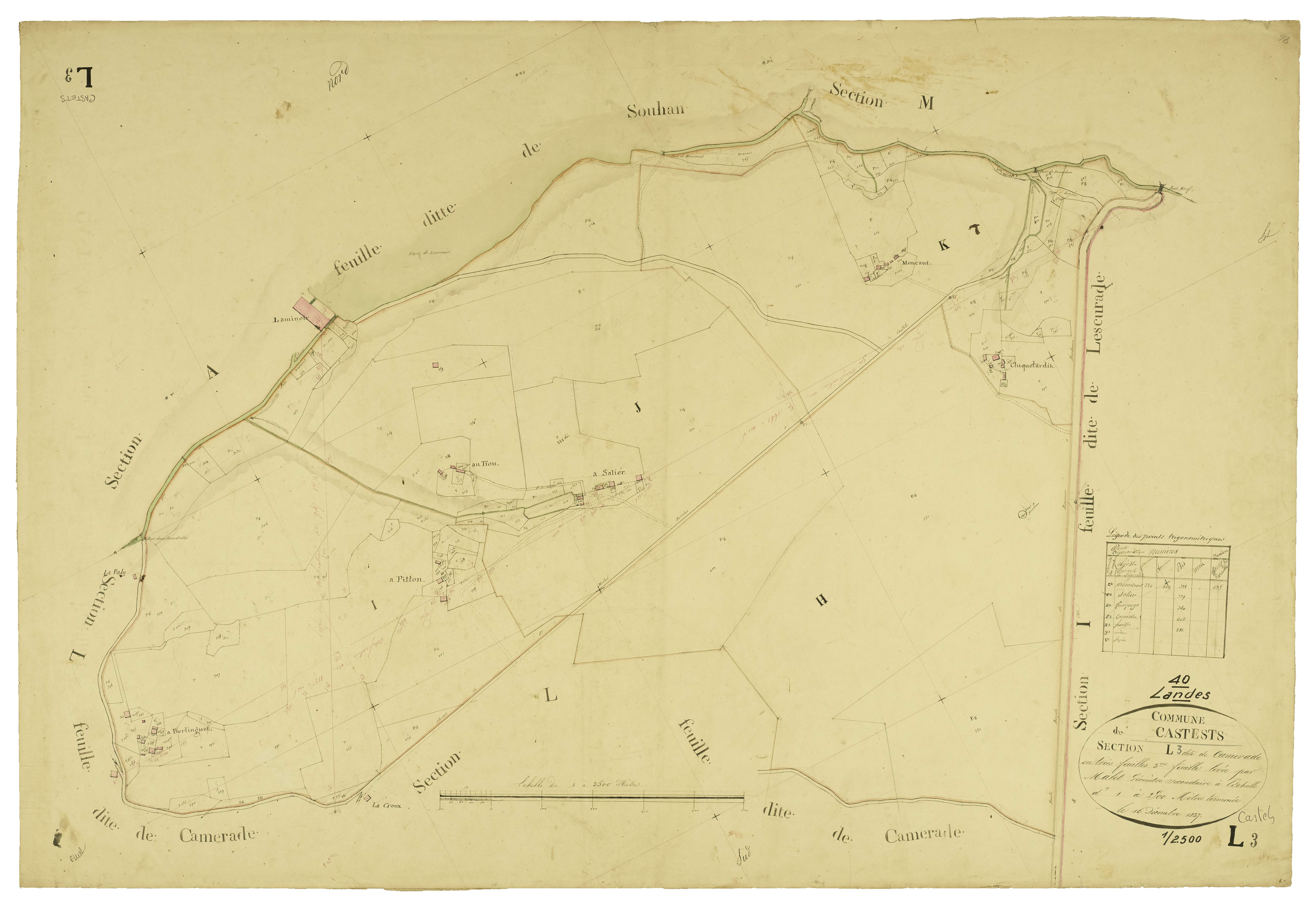 Castets - Section L, feuille 3