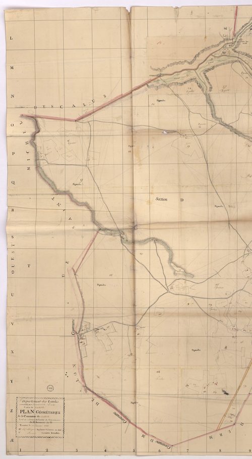 Castets - Plan géométrique quadrillé de la commune de Castets, par Lobgeois et Prèneron, géomètres