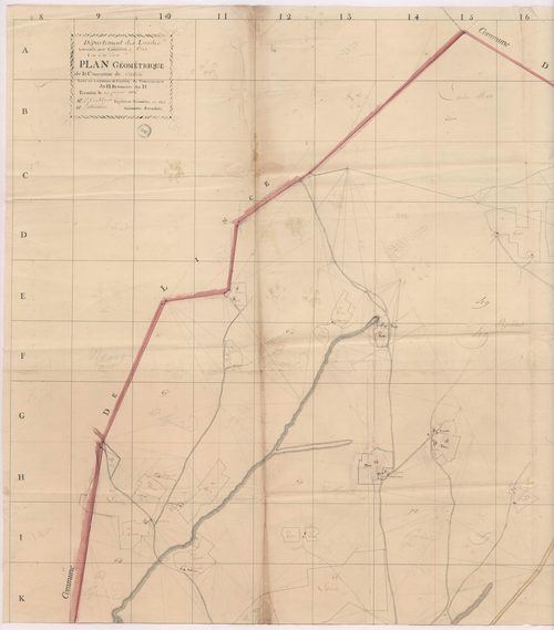 Castets - Plan géométrique quadrillé de la commune de Castets, par Lobgeois et Prèneron, géomètres