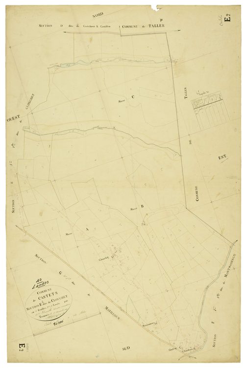 Castets - Section E, feuille 2