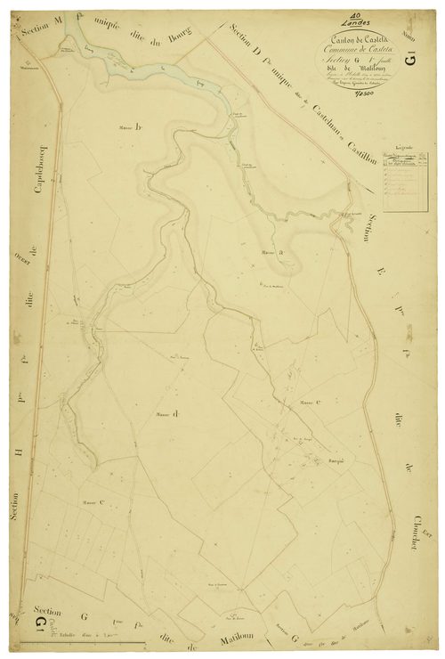 Castets - Section G, feuille 1