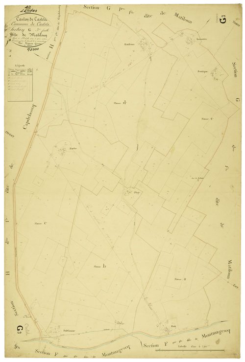 Castets - Section G, feuille 3