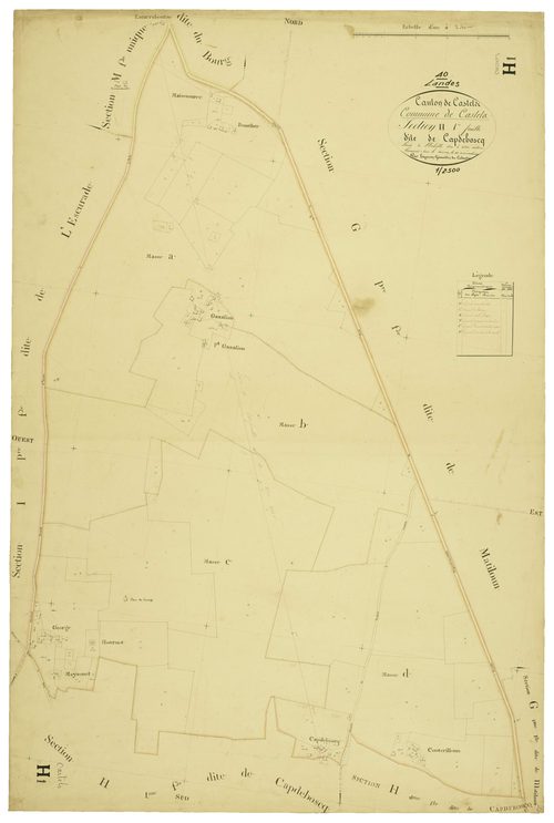 Castets - Section H, feuille 1