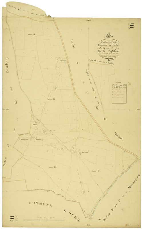 Castets - Section H, feuille 2