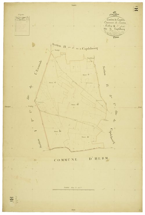 Castets - Section H, feuille 3