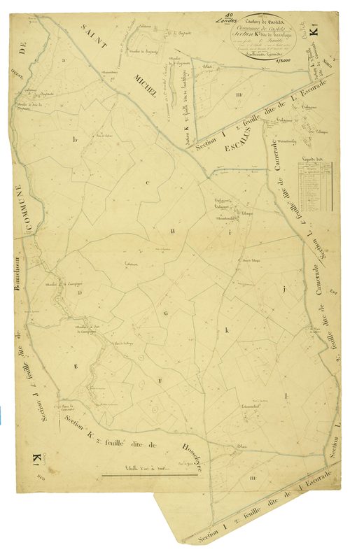 Castets - Section K, feuille 1