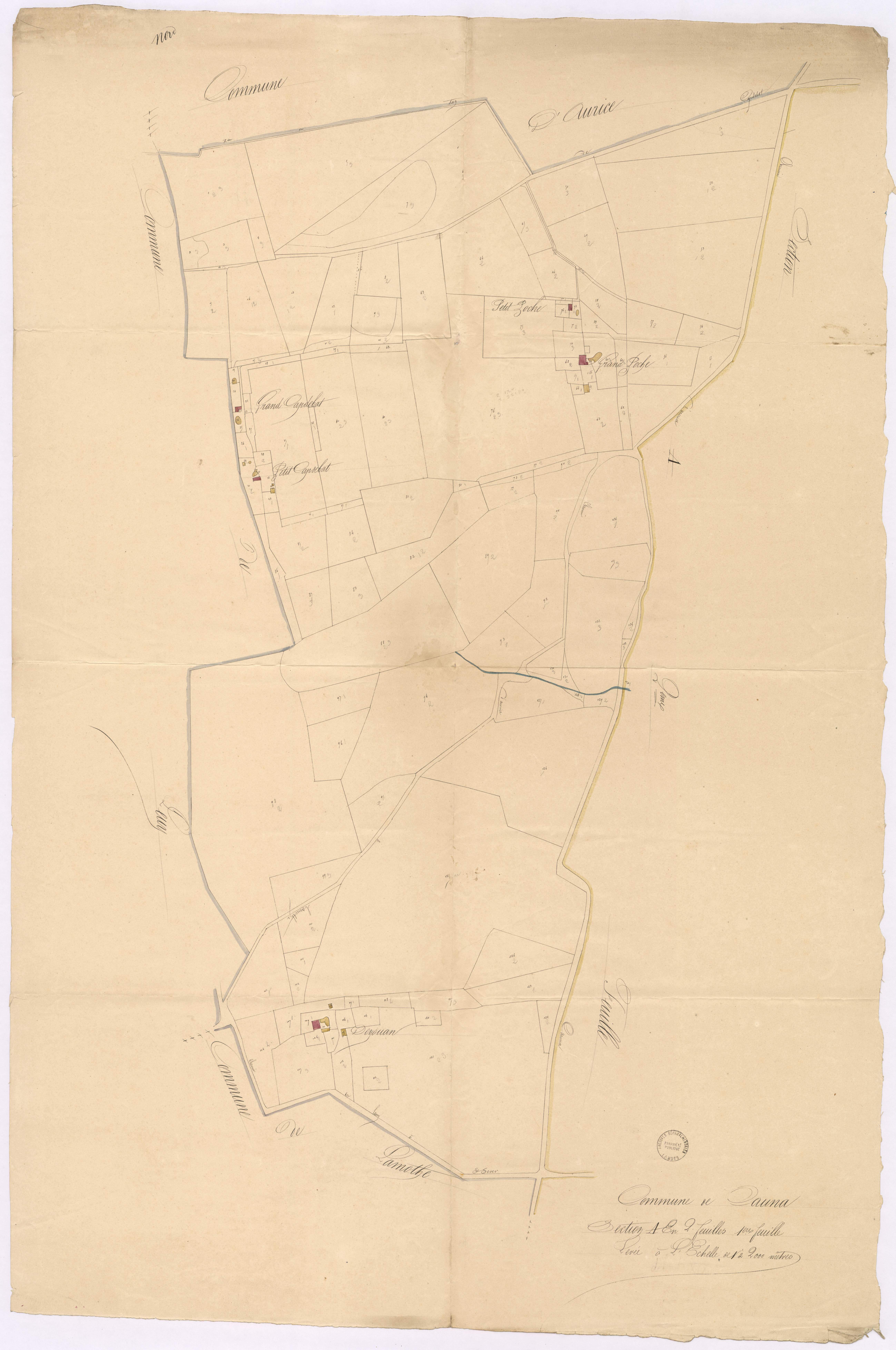 Cauna - Section A, 1re feuille