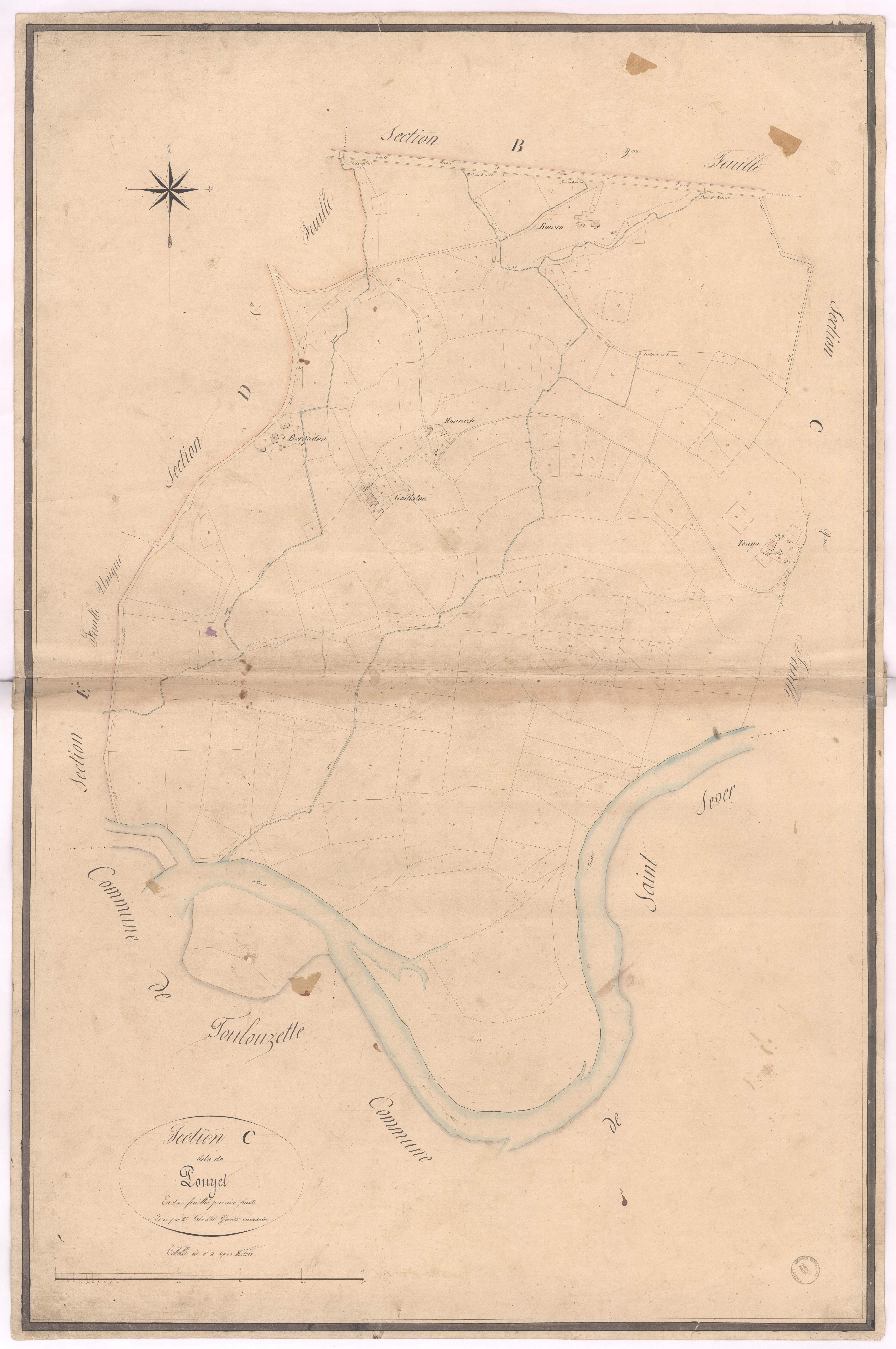 Cauna - Section C, dite de Pouyet, par Labarthe géomètre